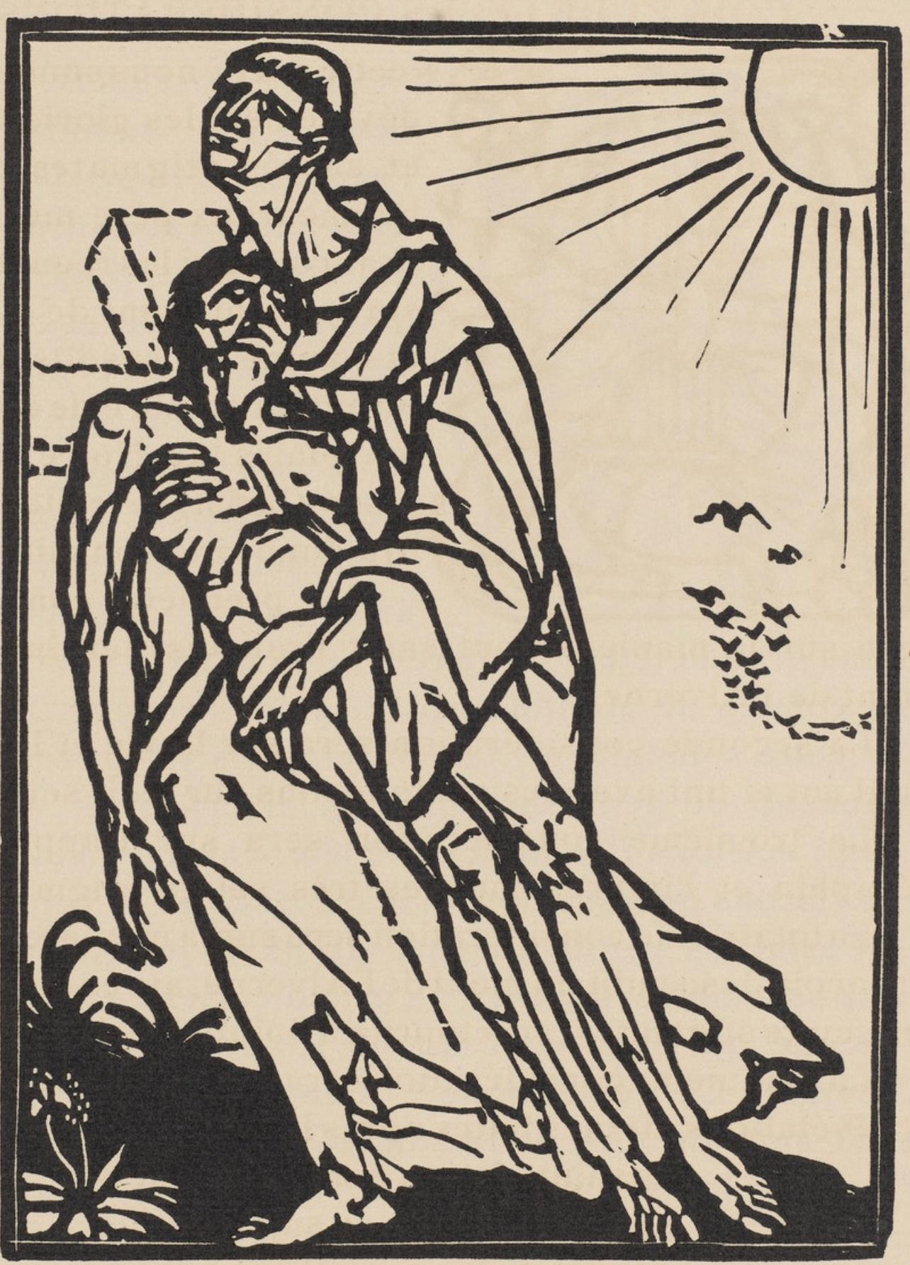 Émile Bernard, Composition (Morane, No. 100), Les Petites Fleurs de St. Françoise, Limited Edition Woodcut