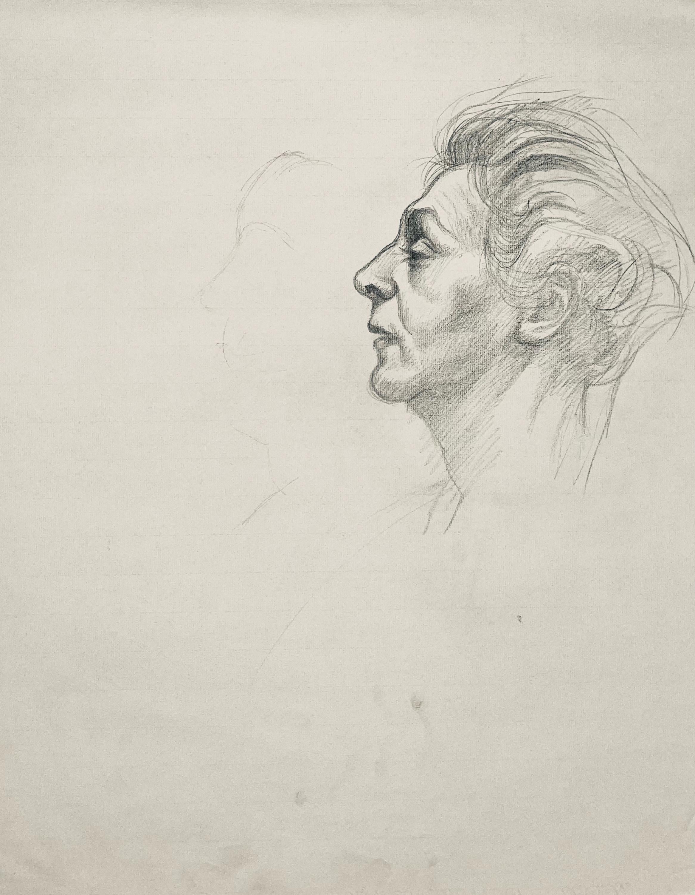 Ian Hornak, Renaissance Male Nude Figure Study, 1963, Original Drawing