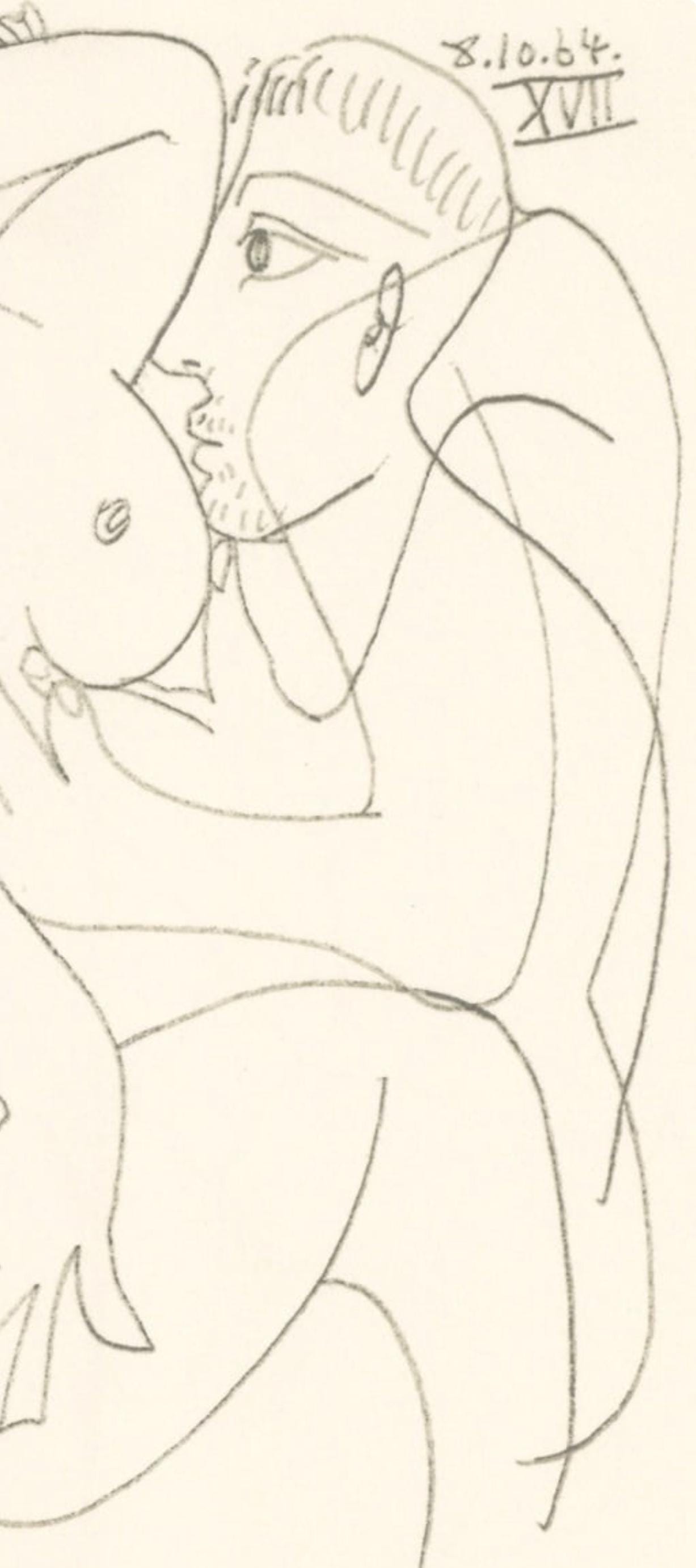 Pablo Picasso, Composition, Le Goût du Bonheur (Cramer 148; Bloch 2013), Limited Edition Mixed Media Lithograph