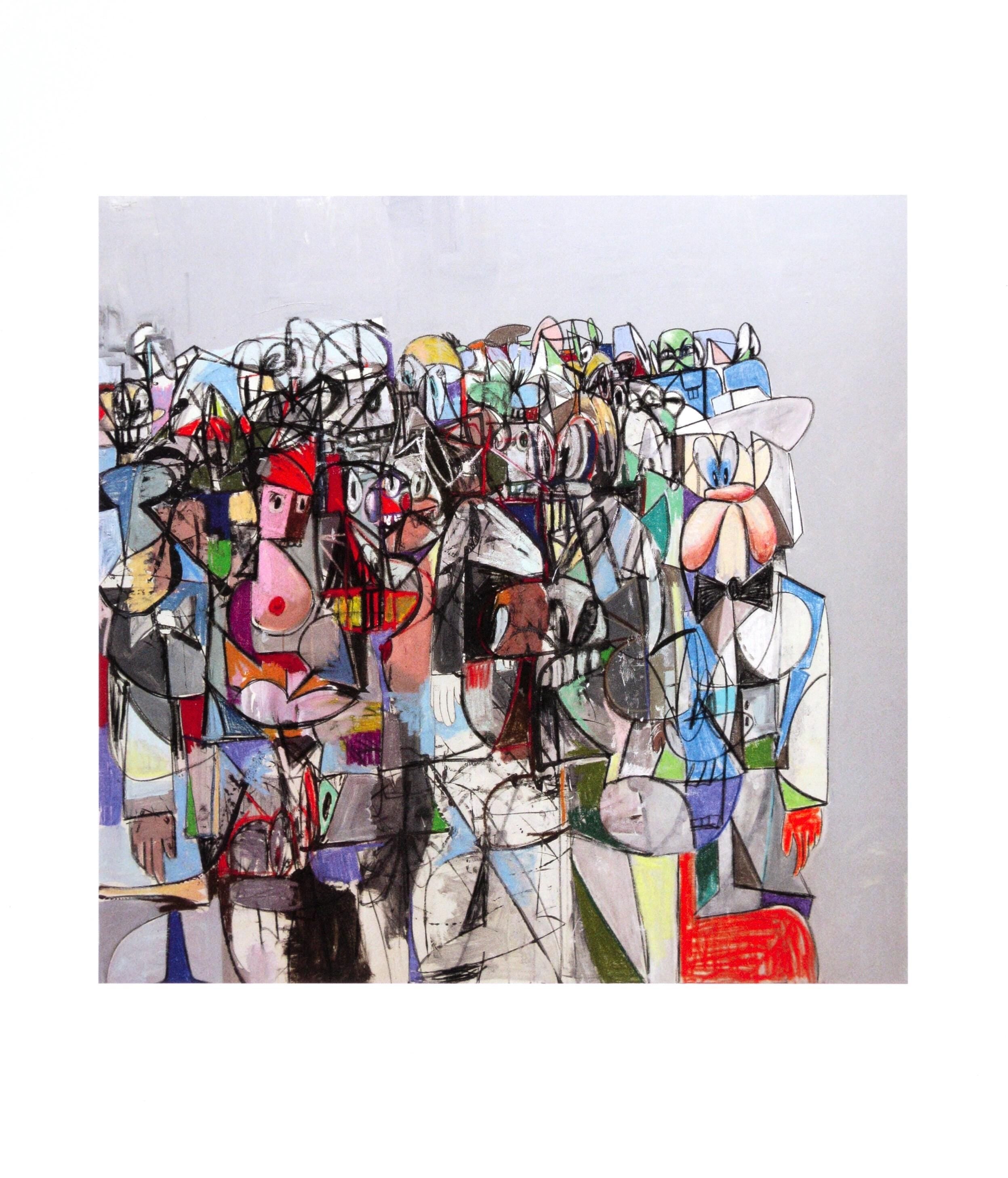 George Condo, Compression I, Drawing Paintings, Limited Edition Four Color Process Print