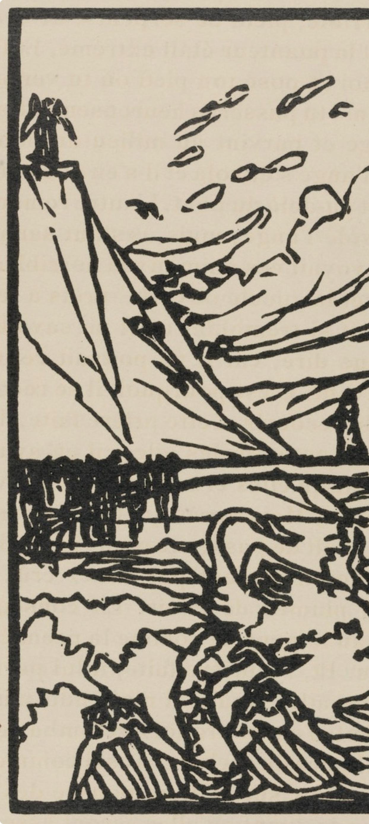 Émile Bernard, Composition (Morane, No. 100), Les Petites Fleurs de St. Françoise, Limited Edition Woodcut