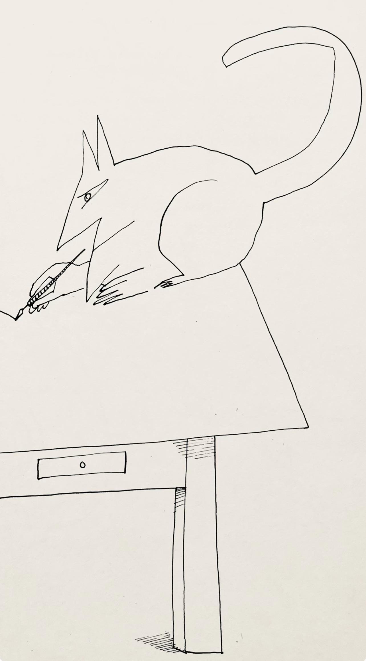 Saul Steinberg, Composition, Derrière le miroir, Limited Edition Lithograph