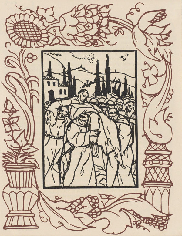 Émile Bernard, Composition (Morane, No. 100), Les Petites Fleurs de St. Françoise, Limited Edition Woodcut