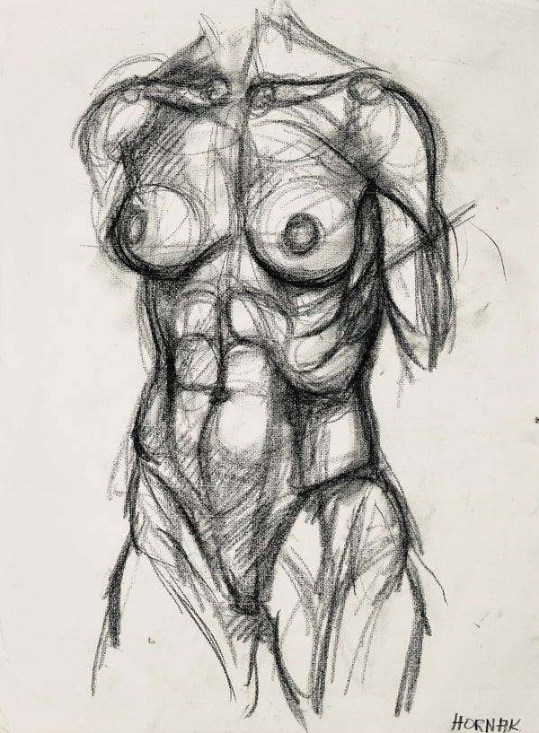 Ian Hornak, Renaissance Female Nude Figure Study, 1963, Original Drawing