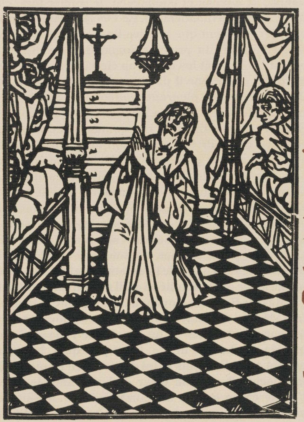 Émile Bernard, Composition (Morane, No. 100), Les Petites Fleurs de St. Françoise, Limited Edition Woodcut