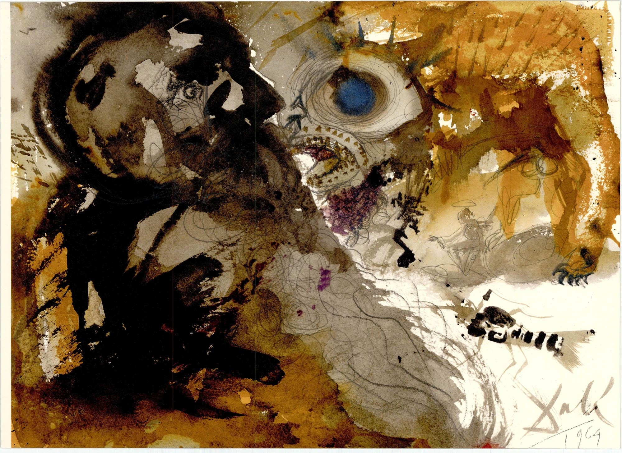 Salvador Dali, Composition (Michler/Löpsinger 1600; Field 69-3), Biblia Sacra, Limited Edition Lithograph