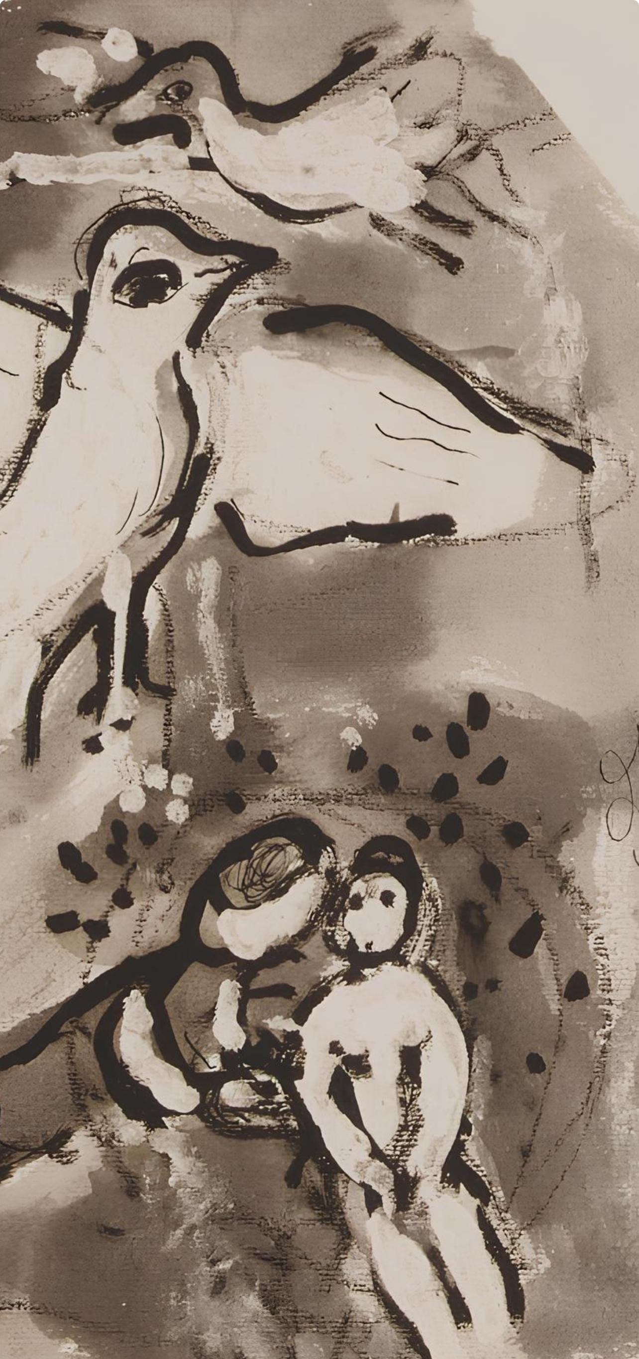 Marc Chagall, Composition, Lettres d'hivernage, Limited Edition Lithograph
