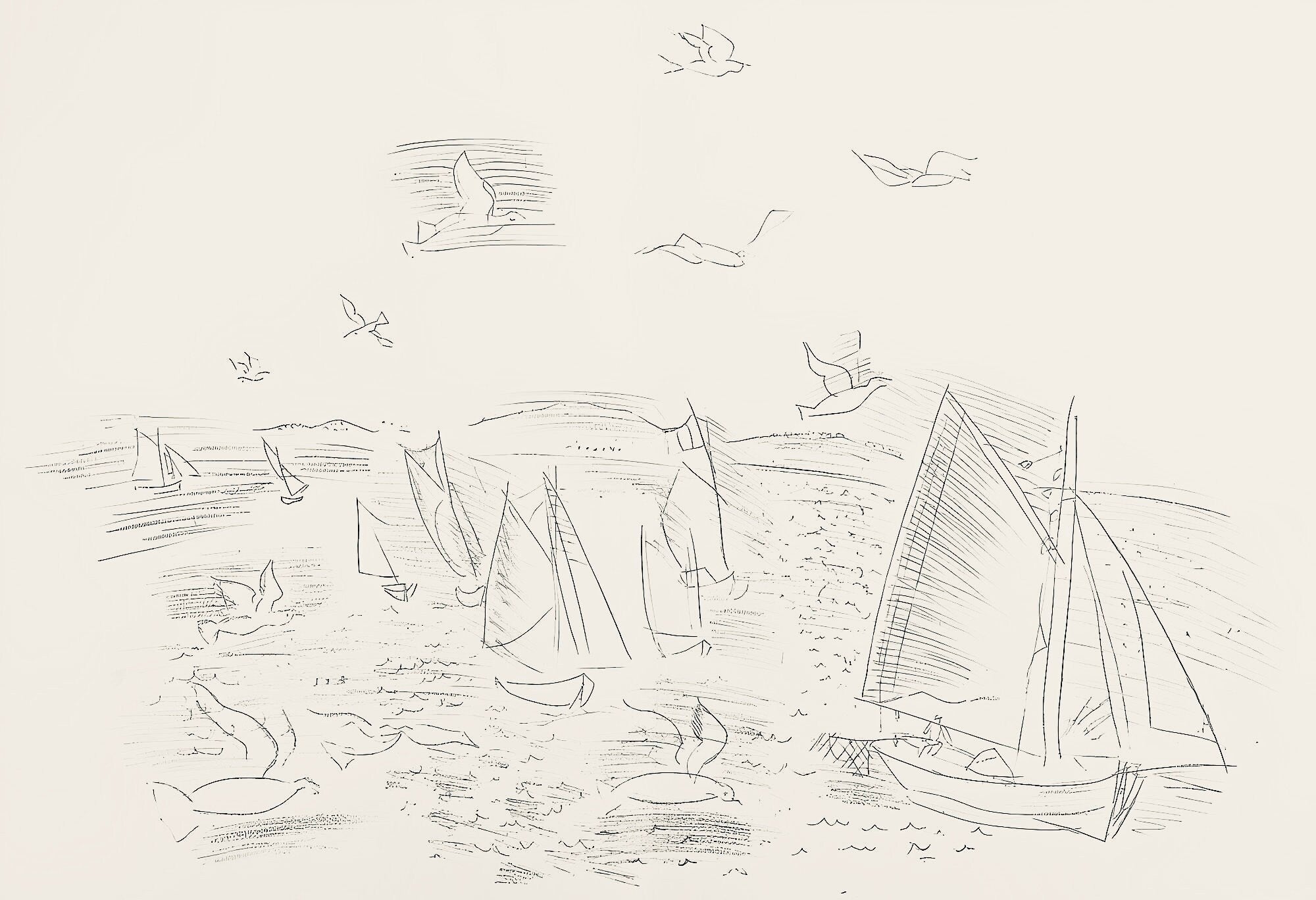 Raoul Dufy, Composition, Les Côtes Normandes, Limited Edition Lithograph