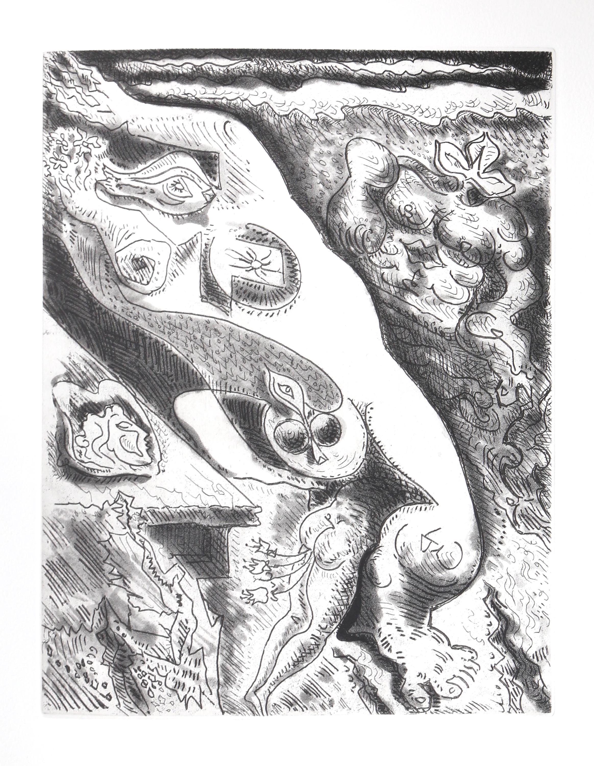 André Masson, Composition (Cramer 99), Le Septieme Chant, Limited Edition Engraving