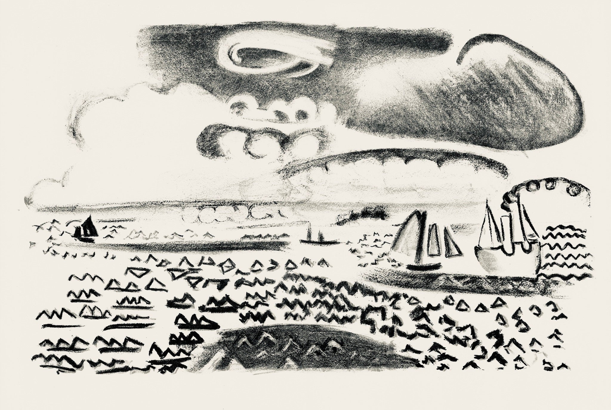 Raoul Dufy, Composition, Les Côtes Normandes, Limited Edition Lithograph
