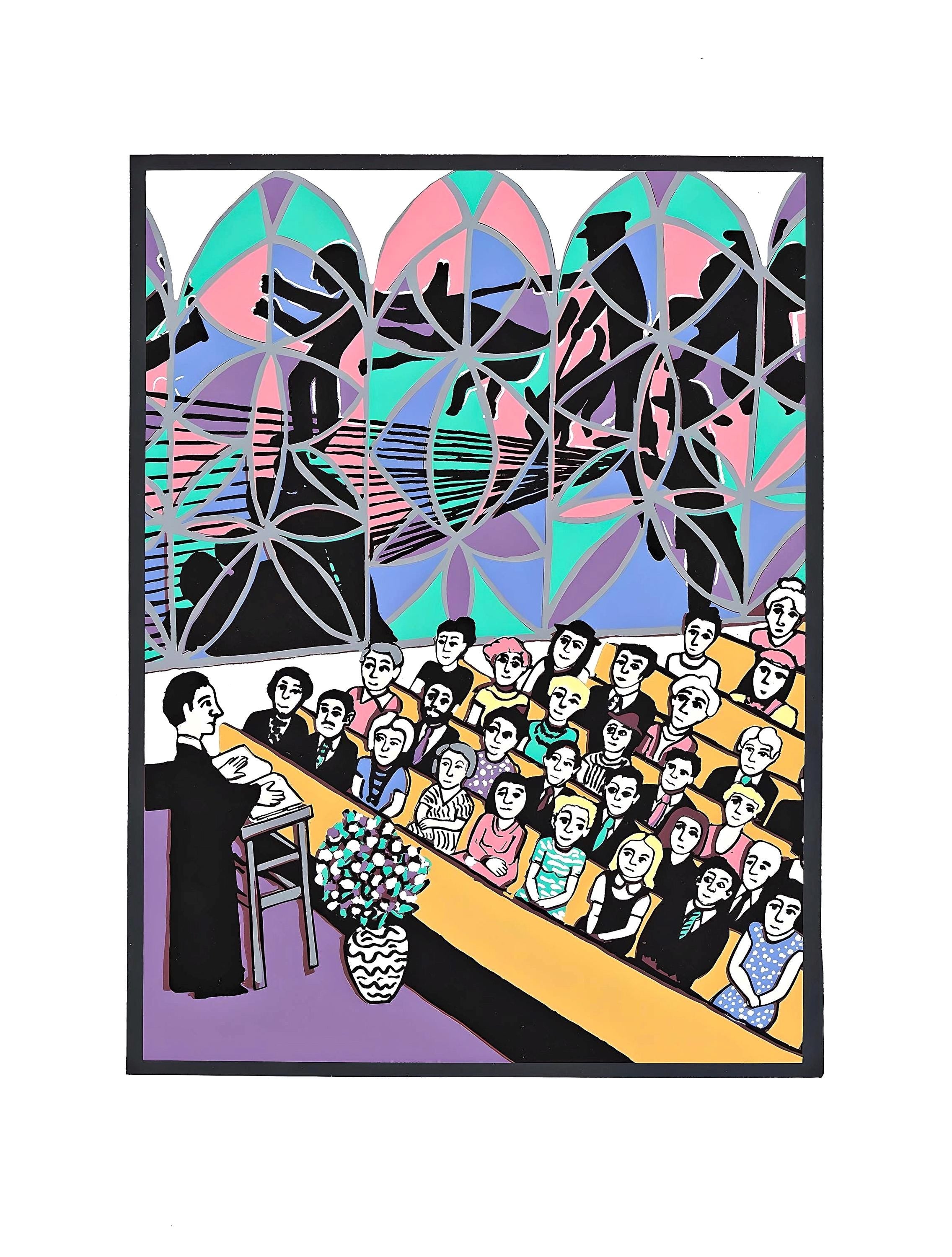 Faith Ringgold, Police Brutality Viewed Thru Stained Glass, Letter from Birmingham City Jail, Limited Edition Silkscreen