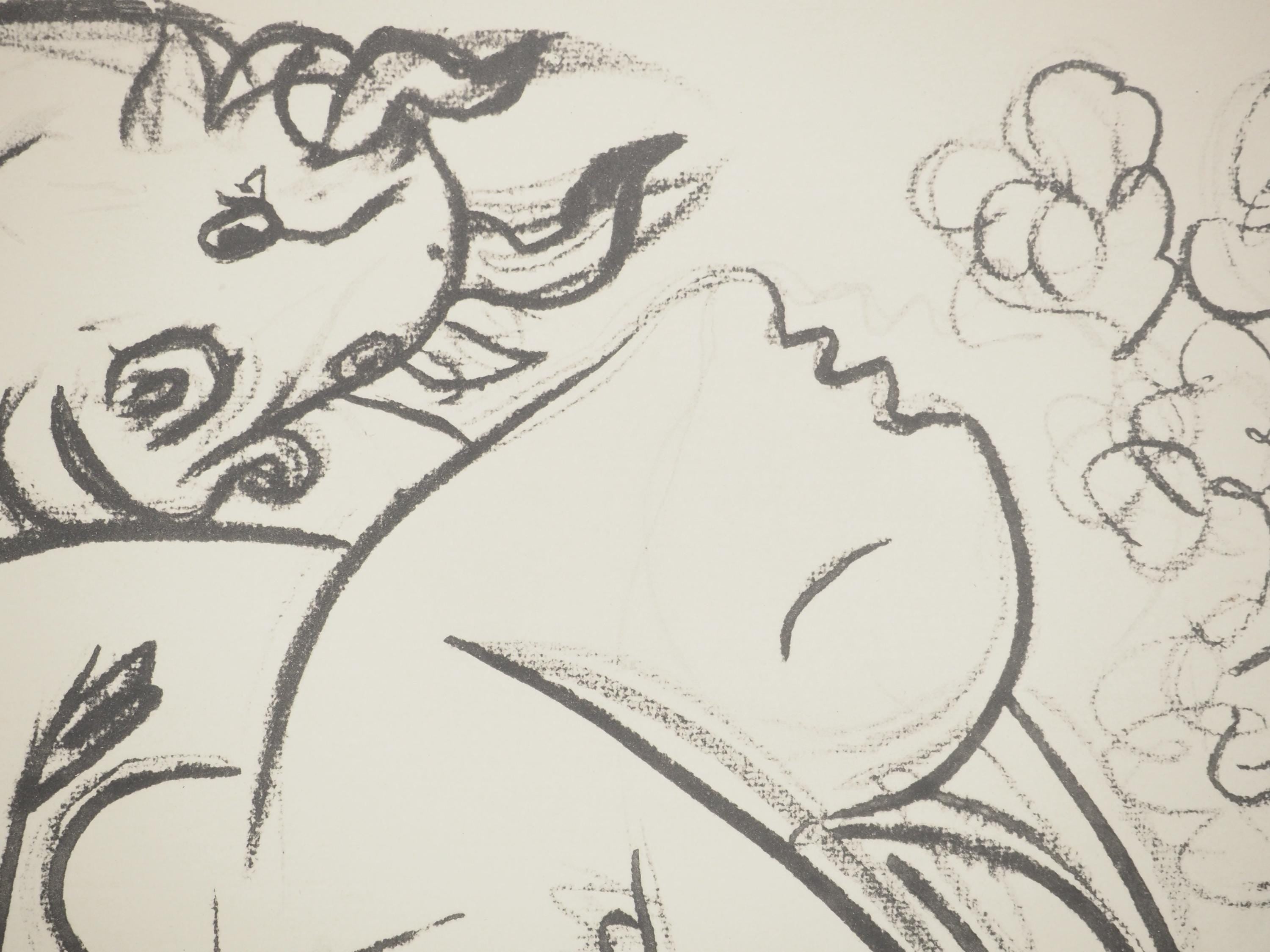 Pablo Picasso, Composition (Orozco 238), Picasso, La flûte double, Limited Edition Lithograph