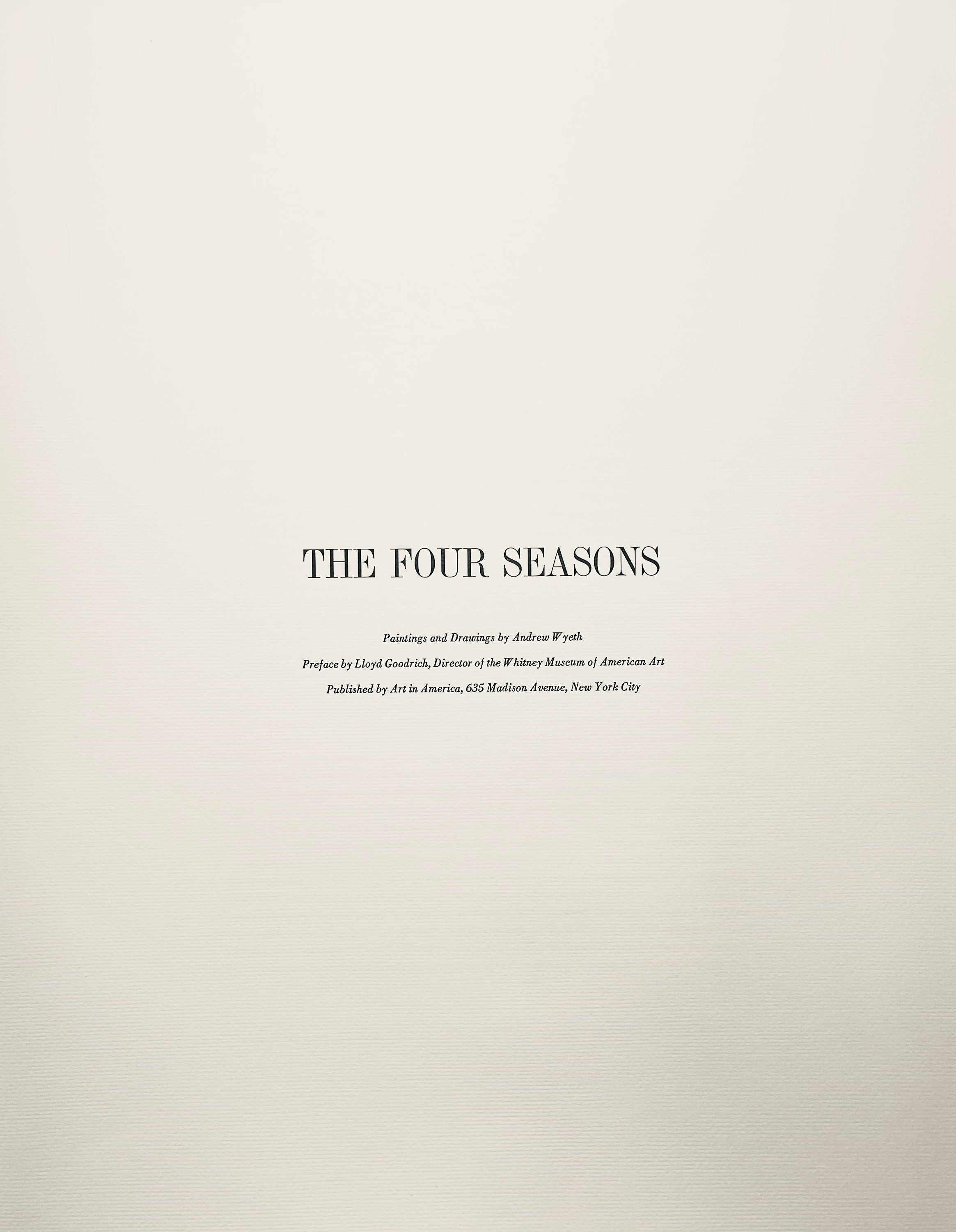 Andrew Wyeth, Quaker Ladies, The Four Seasons, Limited Edition Lithograph