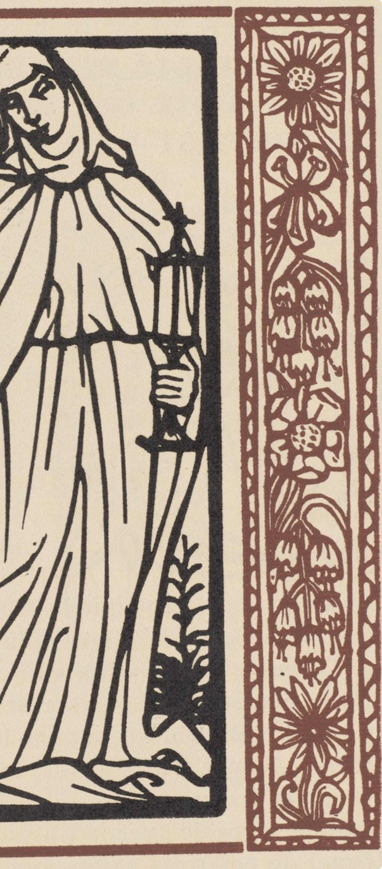 Émile Bernard, Composition (Morane, No. 100), Les Petites Fleurs de St. Françoise, Limited Edition Woodcut