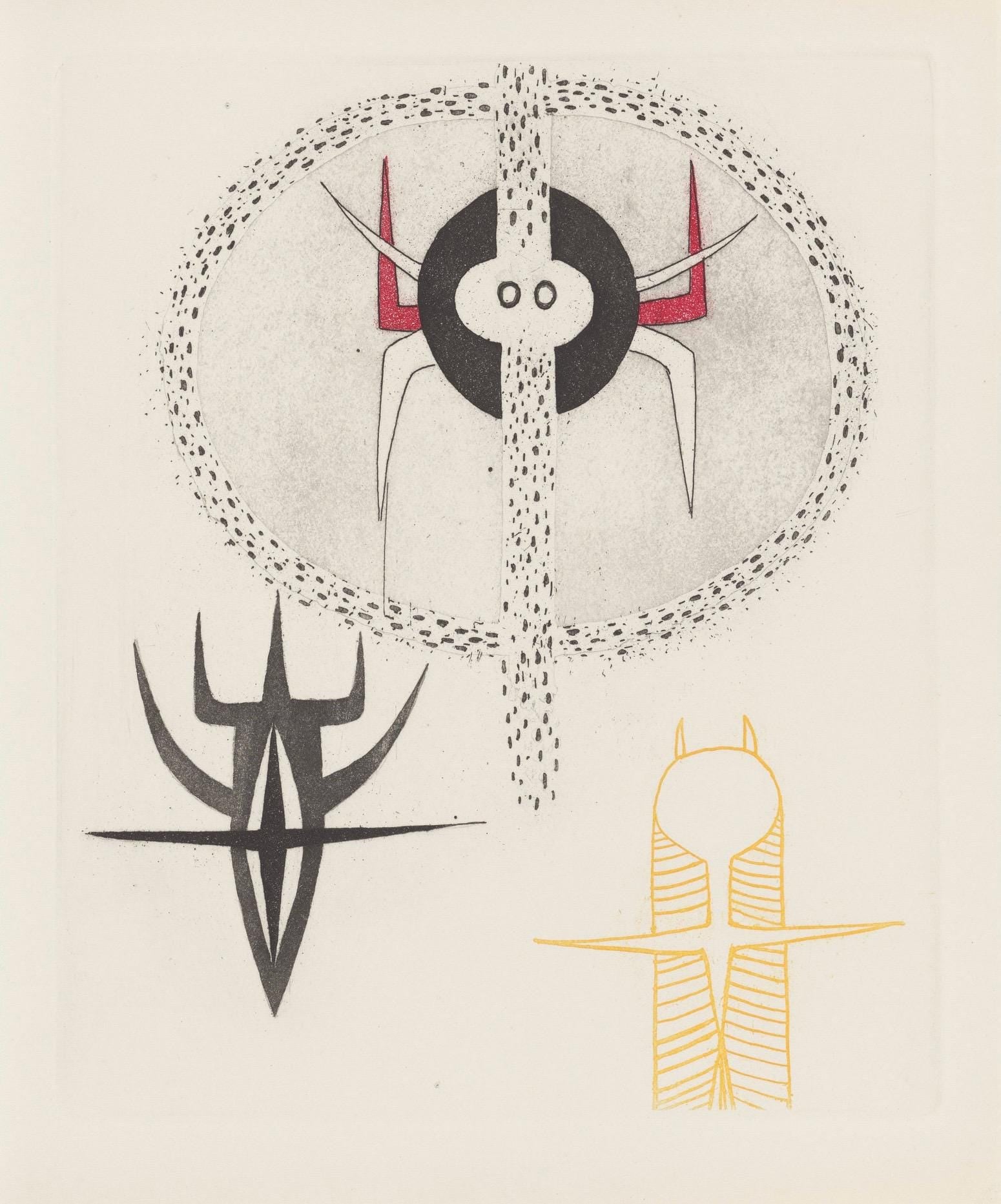 Wifredo Lam 林飛龍, Composition, Feuilles éparses, Limited Edition Etching