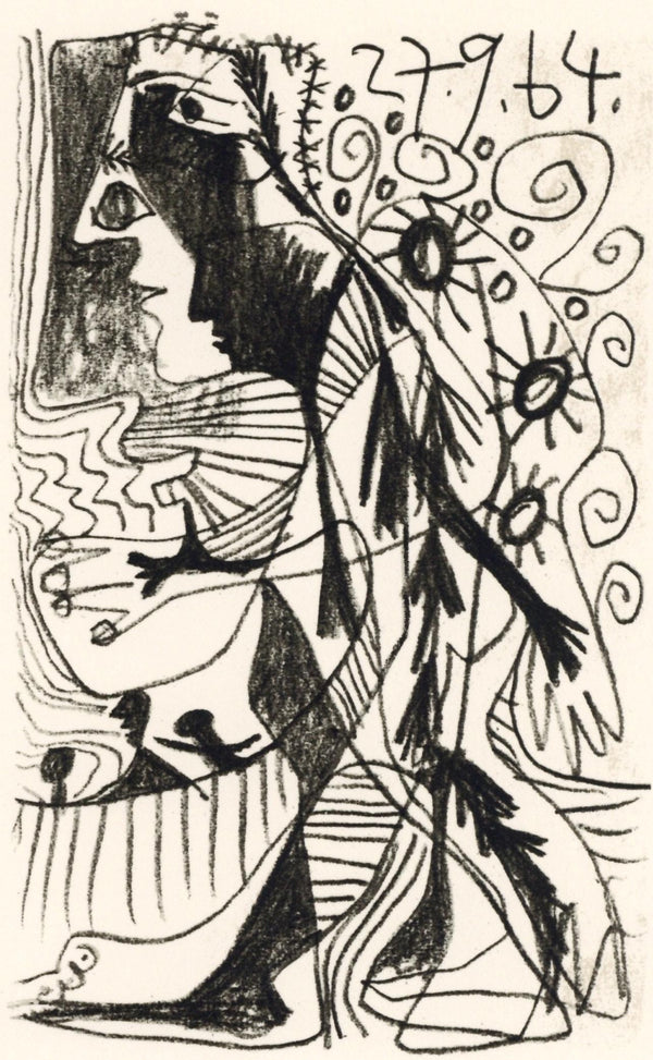 Pablo Picasso, Composition, Le Goût du Bonheur (Cramer 148; Bloch 2013), Limited Edition Mixed Media Lithograph
