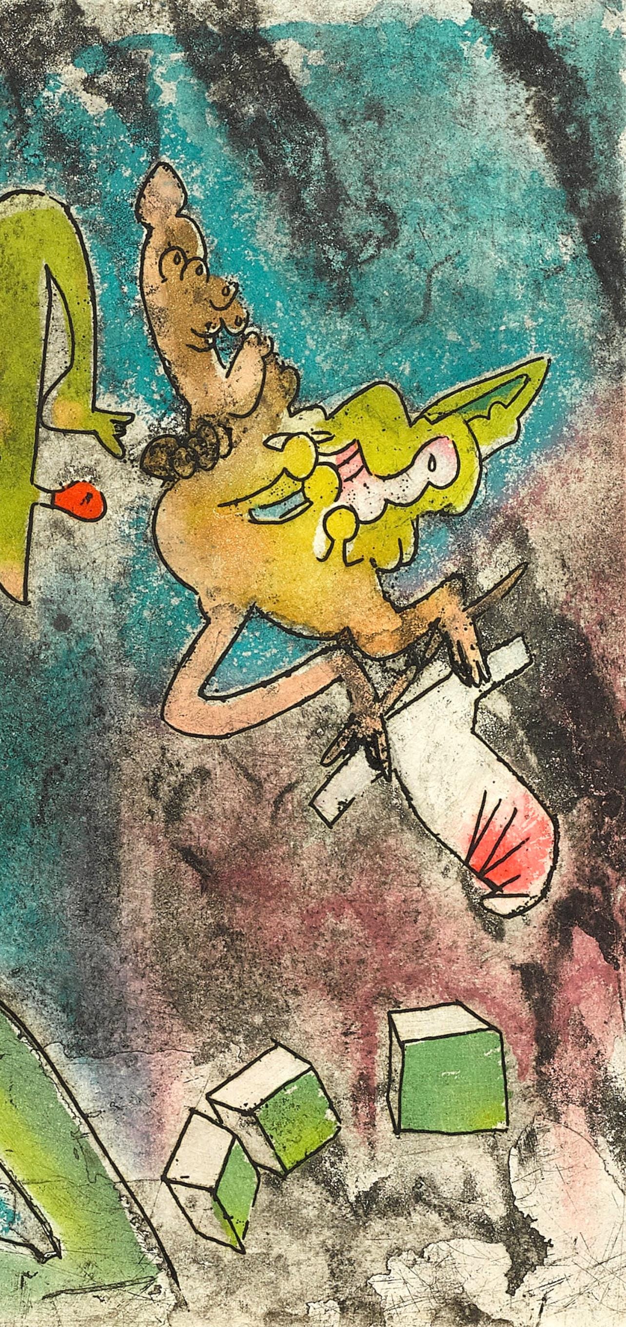 Roberto Matta, Composition (Sabatier 393), Centre Noeuds, Limited Edition Etching