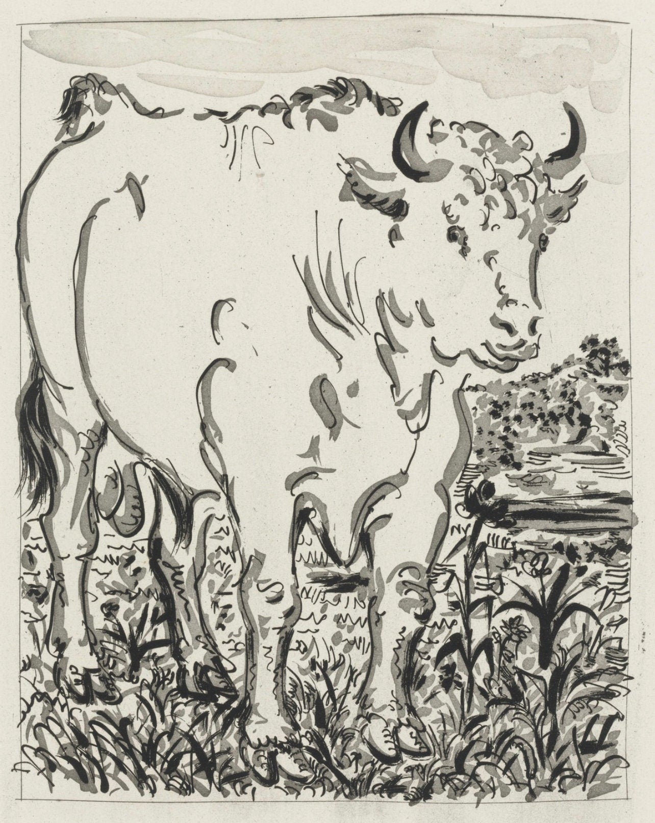 Pablo Picasso, Le Bœuf, Histoire naturelle, Limited Edition Lithograph