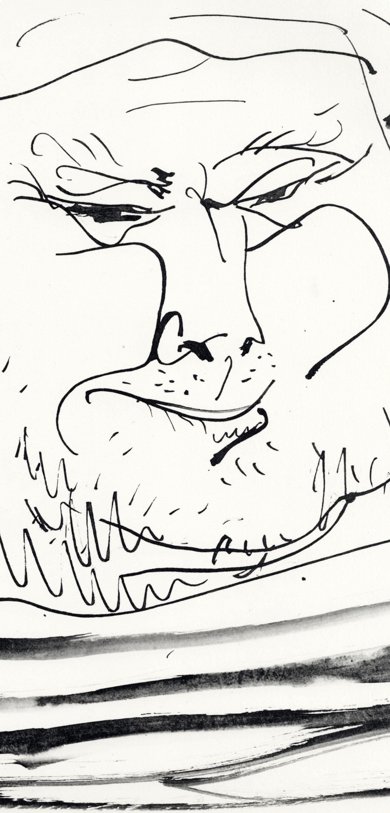 Pablo Picasso, Visage de vieux marin (Cramer No. 84), 40 dessins de Picasso en marge du Buffon, Limited Edition Lithograph
