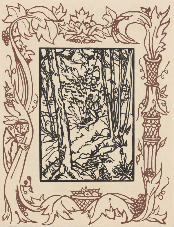 Émile Bernard, Composition (Morane, No. 100), Les Petites Fleurs de St. Françoise, Limited Edition Woodcut