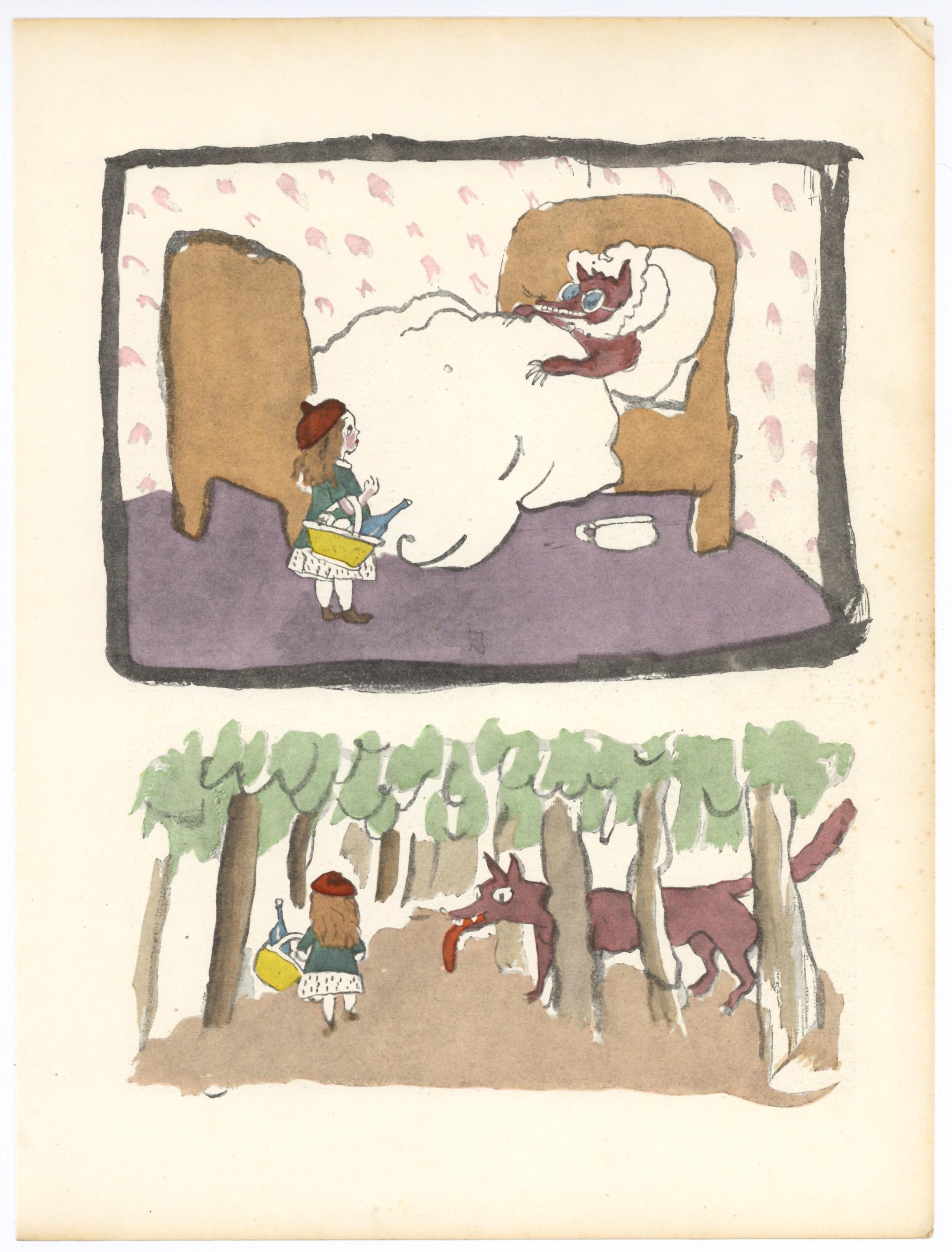 Jules Pascin, Little Red Riding Hood (Le chaperon rouge), XXe siècle, Limited Edition Lithograph