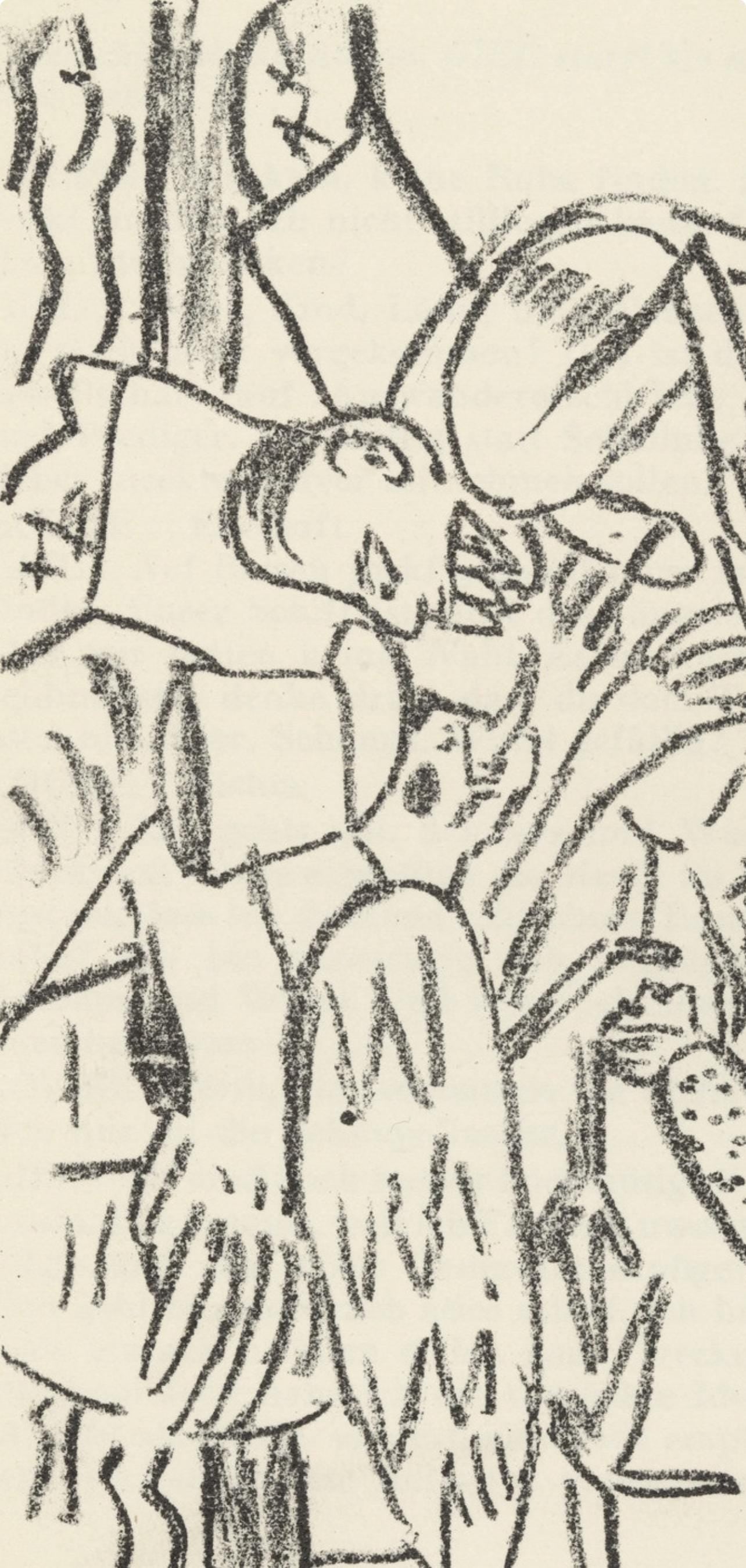 Max Beckmann, Composition (Gallwitz 286; Hofmaier 323-329; Rifkind 150 1-7), Der Mensch ist kein Haustier, Limited Edition Lithograph