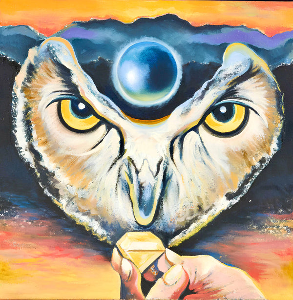 Lowell Nesbitt, Impossible Series (Owl), Original Painting