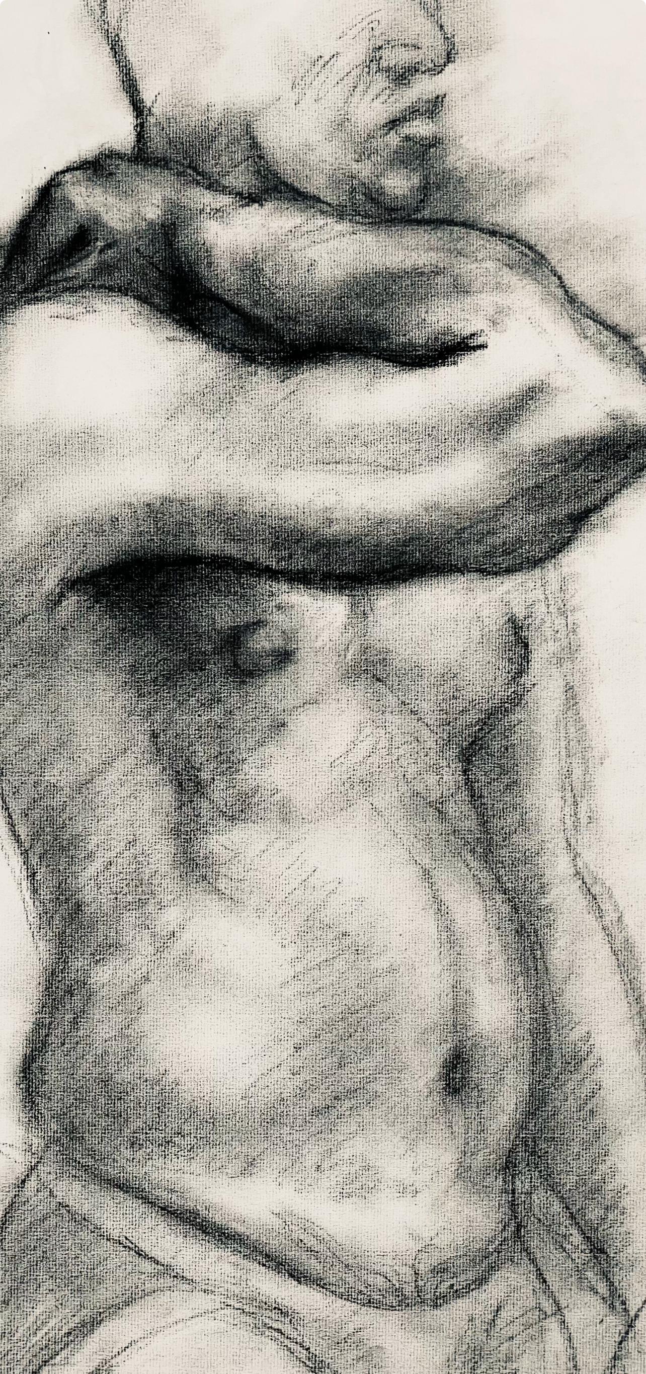 Ian Hornak, Renaissance Male Nude Figure Study, 1963, Original Drawing