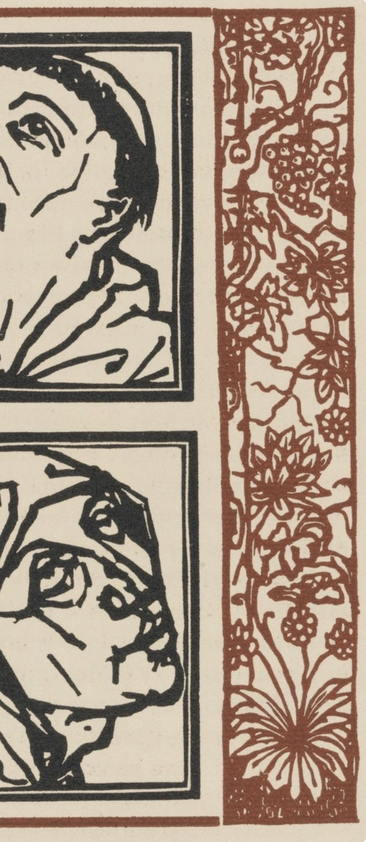 Émile Bernard, Composition (Morane, No. 100), Les Petites Fleurs de St. Françoise, Limited Edition Woodcut