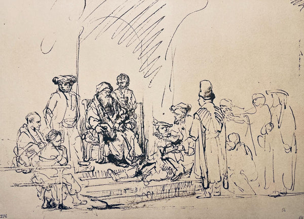Rembrandt van Rijn, The Brothers Asking Jacob to Let Benjamin Go with Them, Limited Edition Collotype