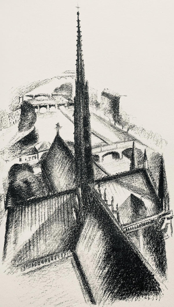 Robert Delaunay, La flèche de Notre-Dame (Habasque 720-728), Allo! Paris!, Limited Edition Lithograph