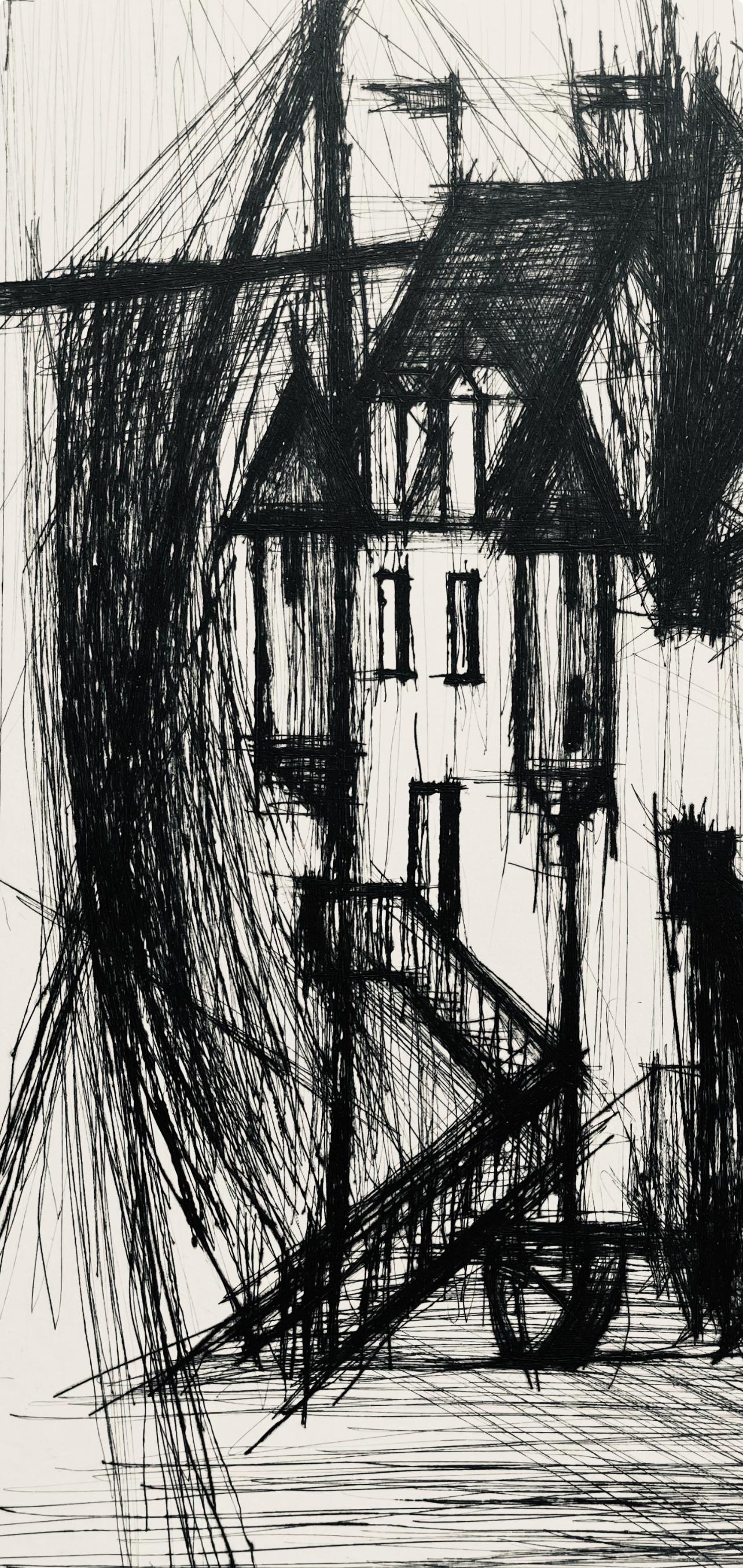 Bernard Buffet, Composition (Reinz 208-222), Voyages Fantastiques, Limited Edition Etching