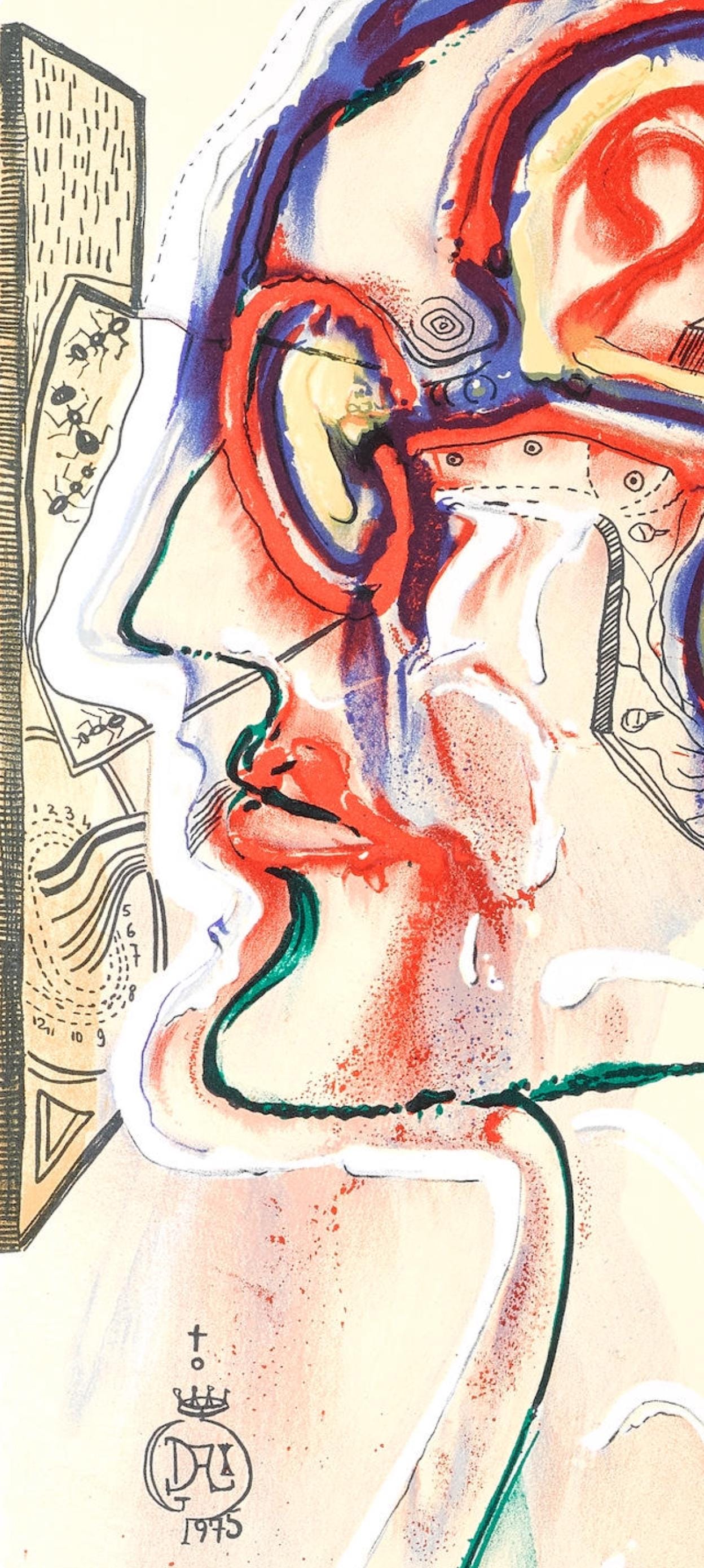 Salvador Dalí, Lunettes à hologrammes et ordinateurs pour voir les objets imaginés, Imaginations et Objets du Futur, Limited Edition Litho