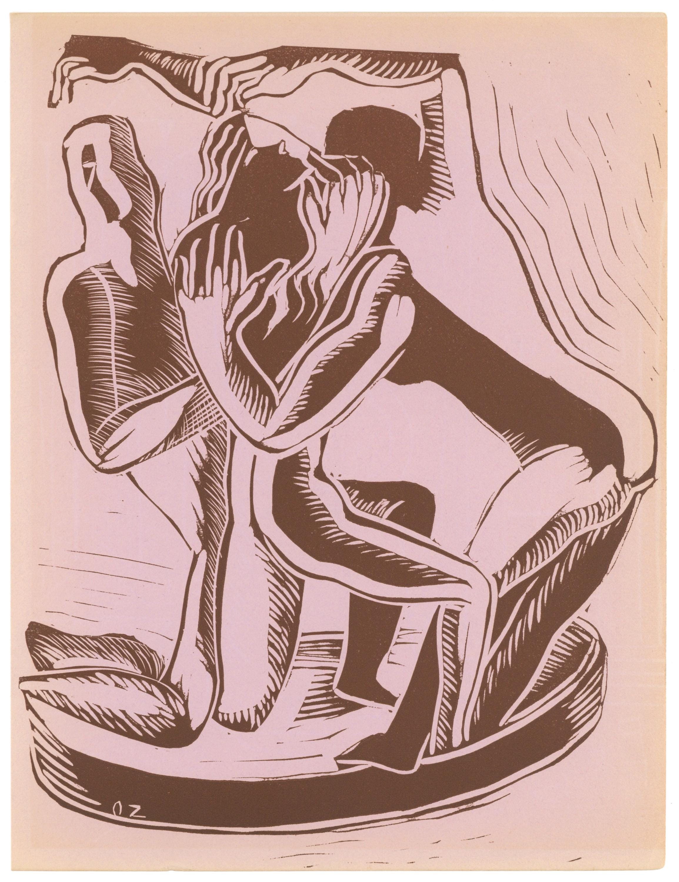 Ossip Zadkine, Composition, XXe siècle, Limited Edition Linocut