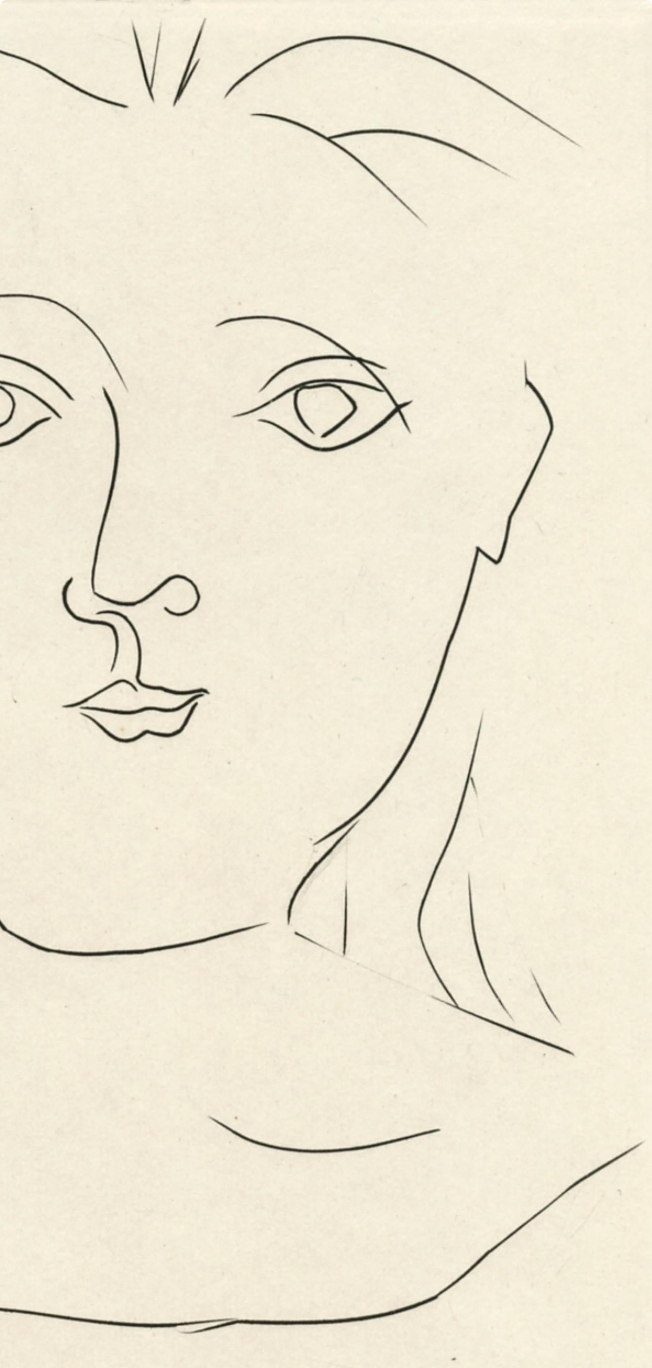 Pablo Picasso, Femme de Face (Bloch 372; Baer 700; Cramer 41), Jours de gloire, Histoire de la libération de Paris, Limited Edition Etching