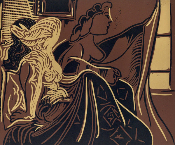 Pablo Picasso, Morning: Two Waking Women (Orozco 214), Grabados al linóleo, Limited Edition Linocut