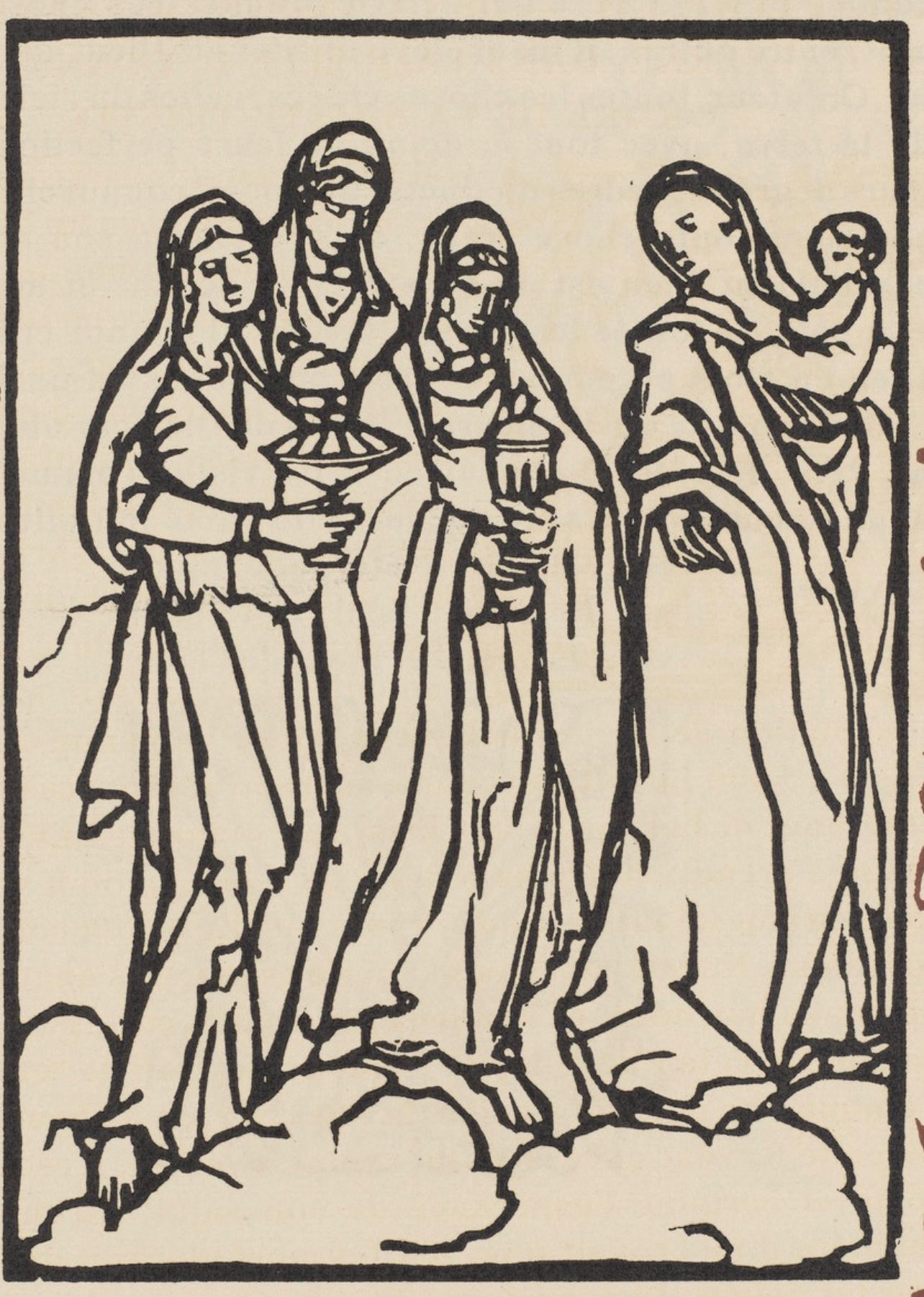 Émile Bernard, Composition (Morane, No. 100), Les Petites Fleurs de St. Françoise, Limited Edition Woodcut