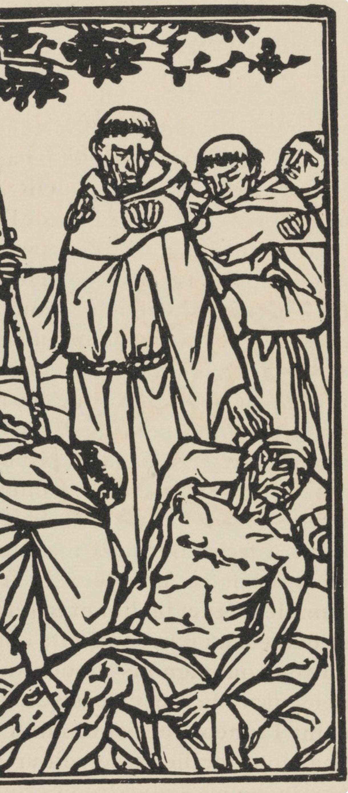 Émile Bernard, Composition (Morane, No. 100), Les Petites Fleurs de St. Françoise, Limited Edition Woodcut