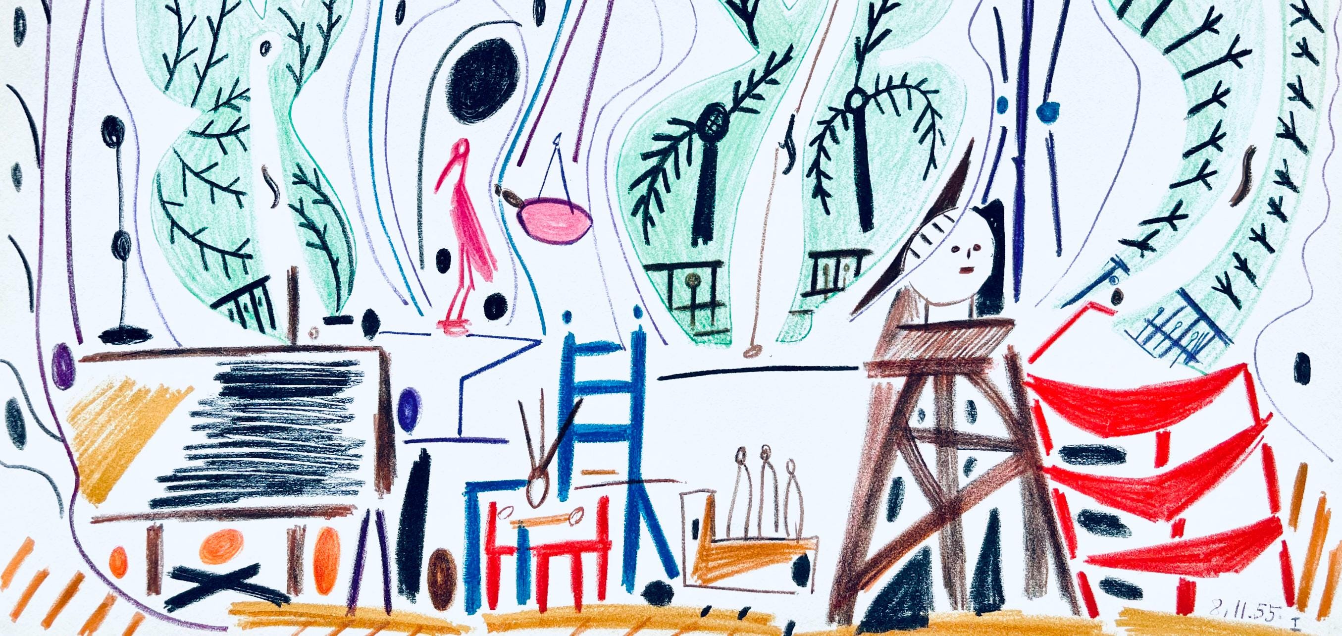 Pablo Picasso, Composition (Cramer 101), Carnet de la Californie, Limited Edition Lithograph