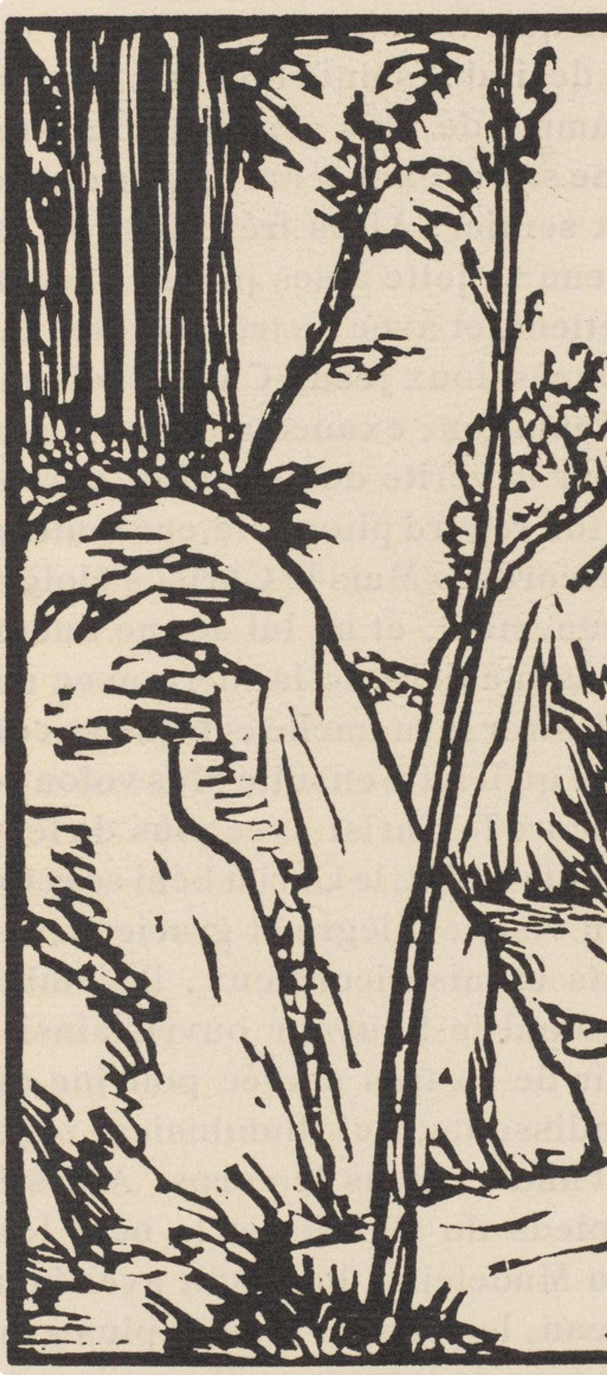 Émile Bernard, Composition (Morane, No. 100), Les Petites Fleurs de St. Françoise, Limited Edition Woodcut