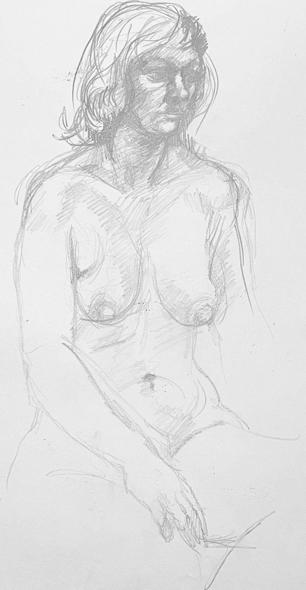 Ian Hornak, Renaissance Female Nude Figure Study, 1963, Original Drawing