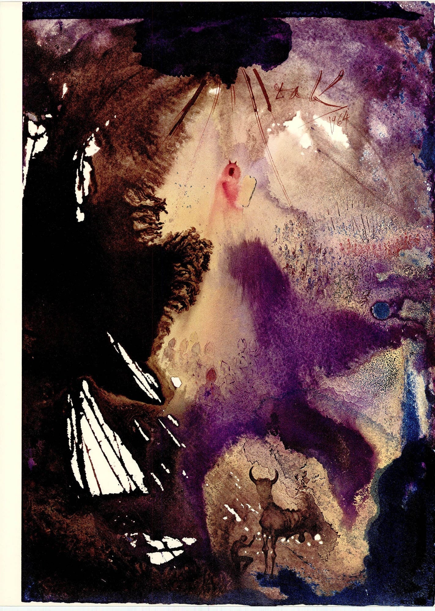 Salvador Dali, Composition (Michler/Löpsinger 1600; Field 69-3), Biblia Sacra, Limited Edition Lithograph