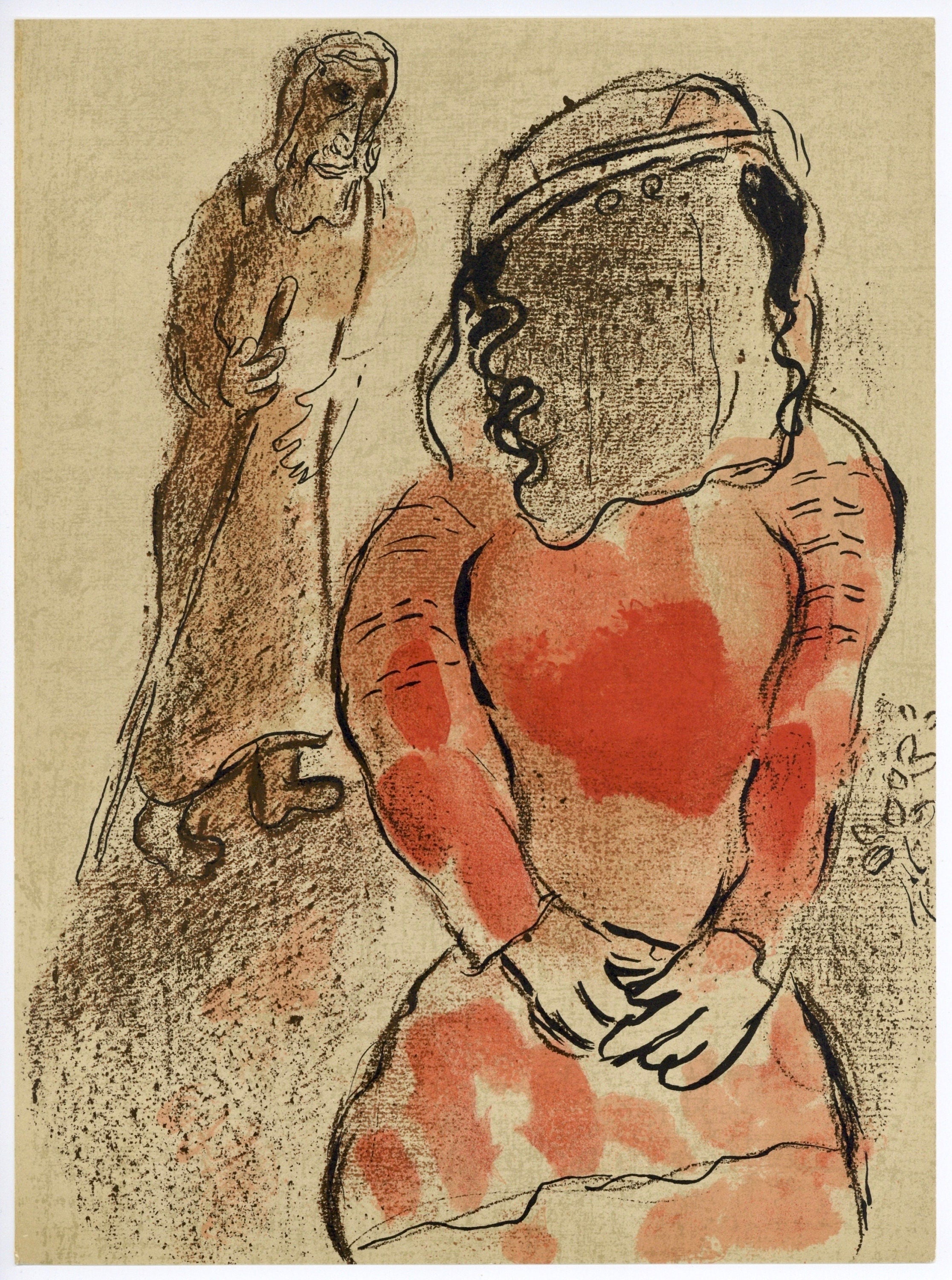 Marc Chagall, The daughter-in-law of Judah (Mourlot 117-46; Cramer 25), Drawings from the Bible, Verve: Revue, Limited Edition Lithograph