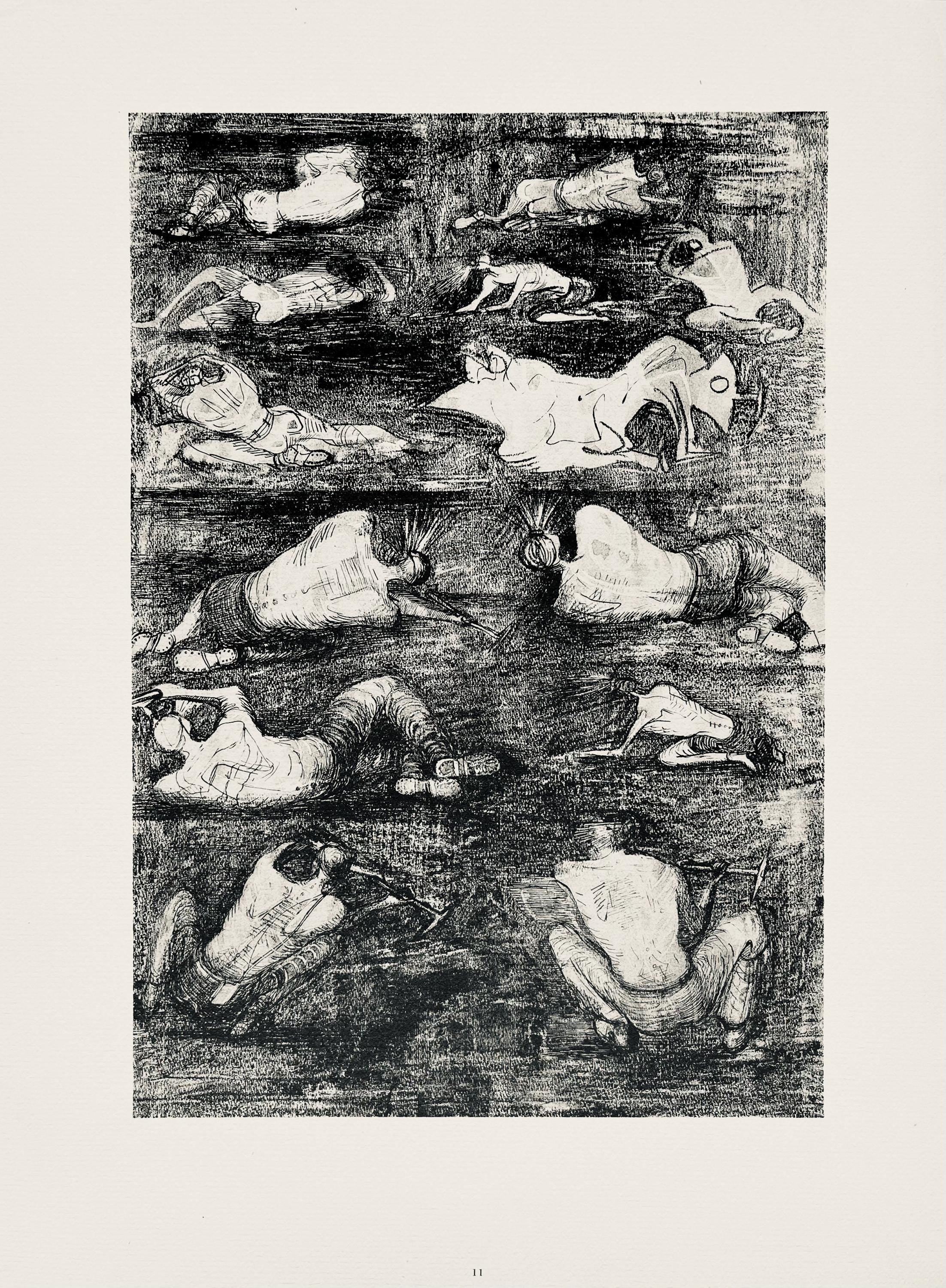 Henry Moore, Studies of Miners at Work, The Drawings of Henry Moore, Limited Edition Lithograph