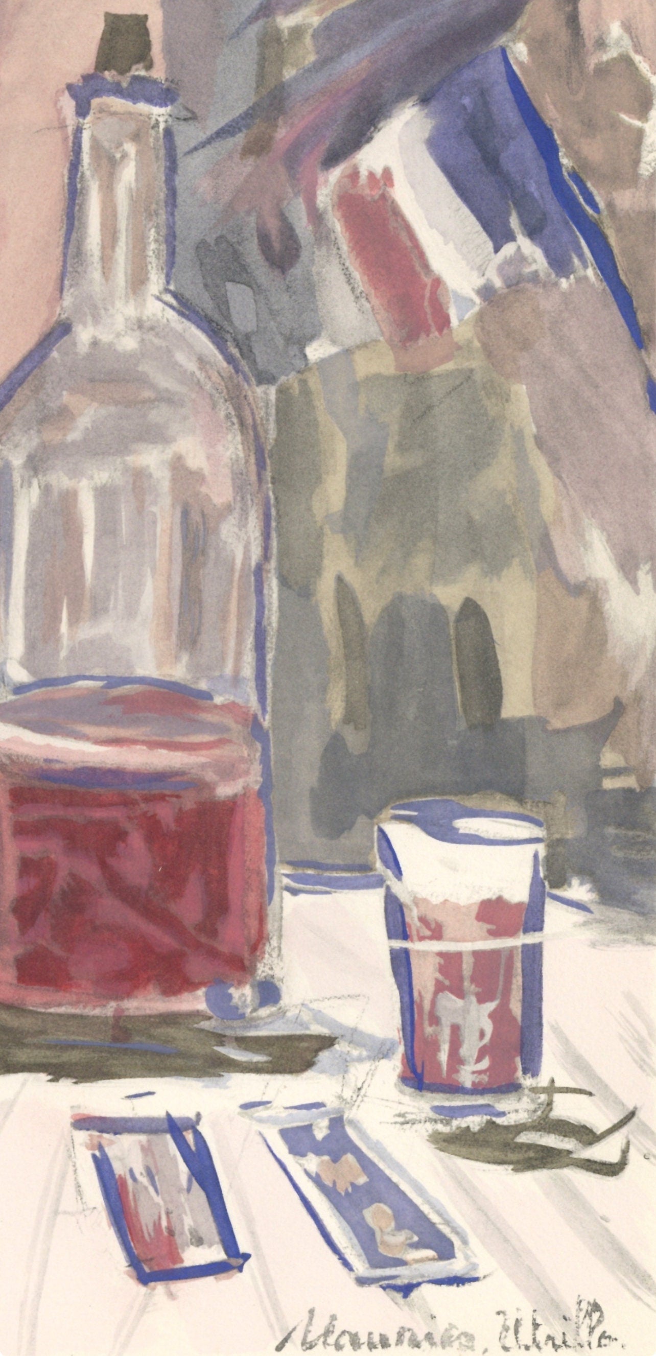 Maurice Utrillo, Vin d'honneur, Vins, Fleurs et Flammes, Limited Edition Lithograph