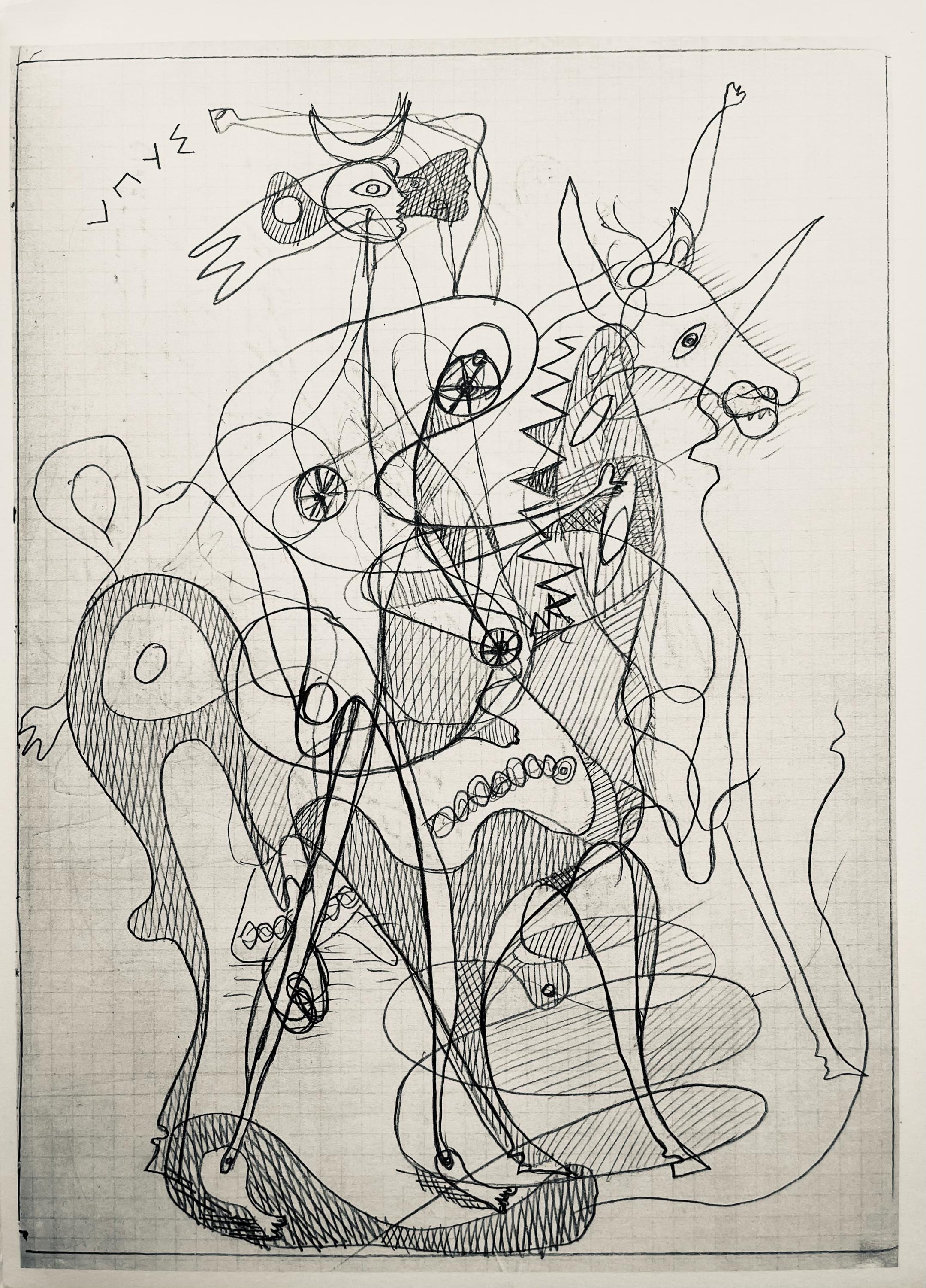 Georges Braque, Composition (Vallier 23), Hesiode, Théogonie, Derrière le miroir, Limited Edition Lithograph