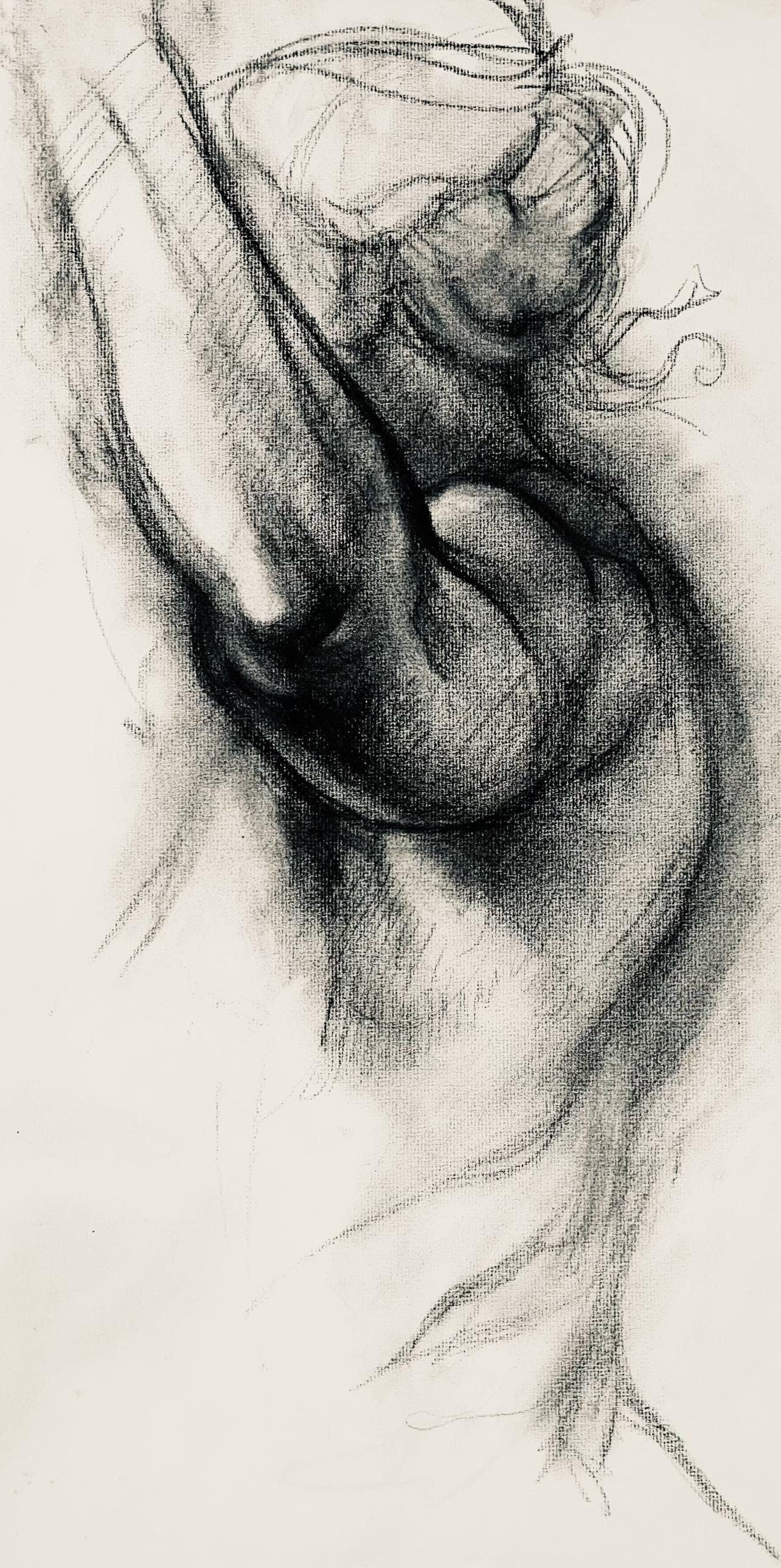 Ian Hornak, Renaissance Female Nude Figure Study, 1963, Original Drawing