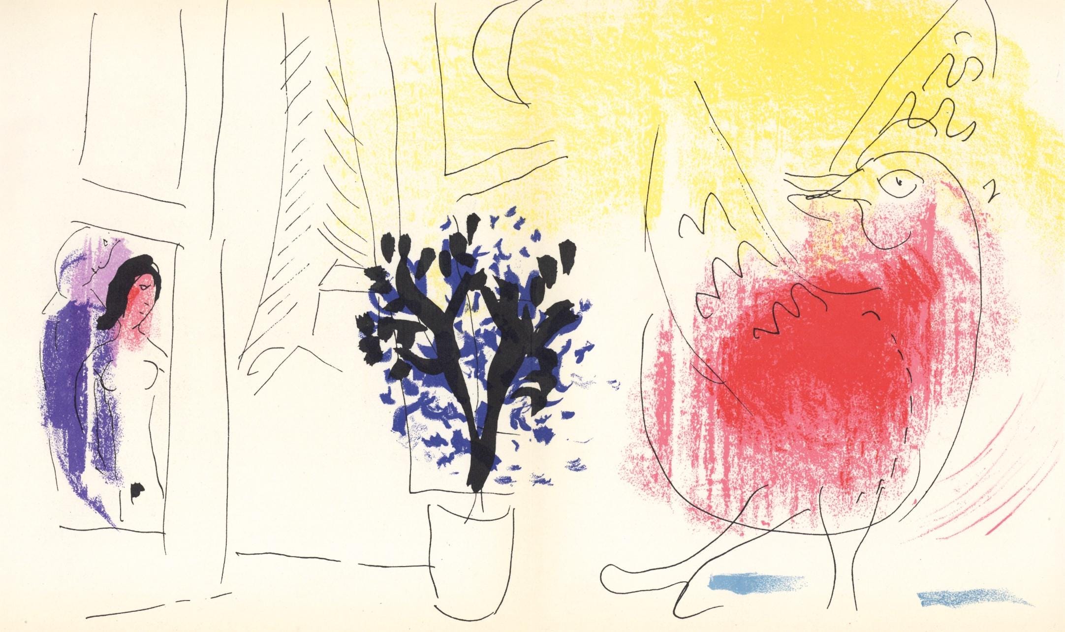 Marc Chagall, Composition (Mourlot 192-207; Cramer 34), Limited Edition Lithograph