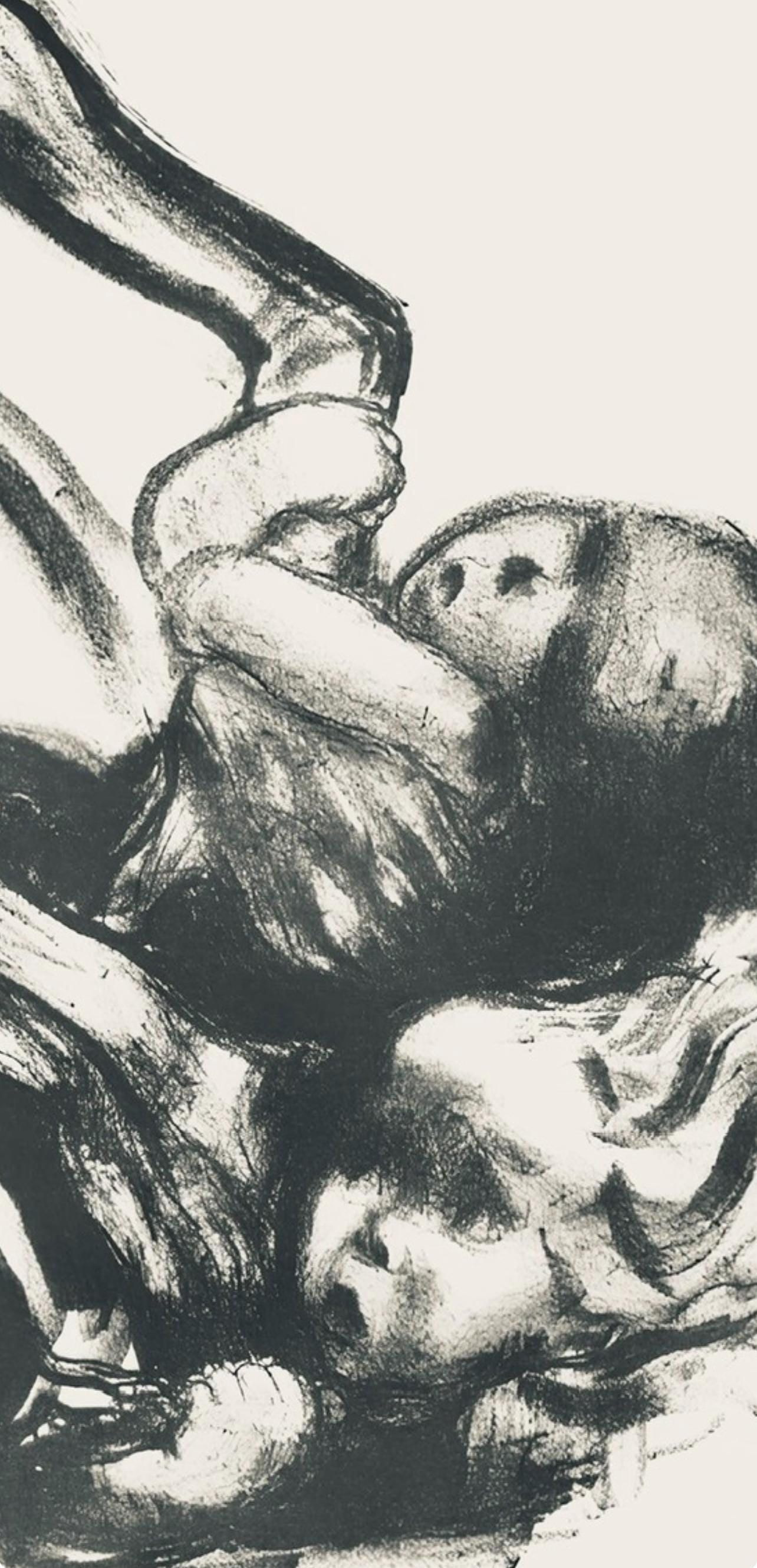 Käthe Kollwitz, Death Grabbing at a Group of Children (Tod greift in eine Kinderschar), Limited Edition Lithograph