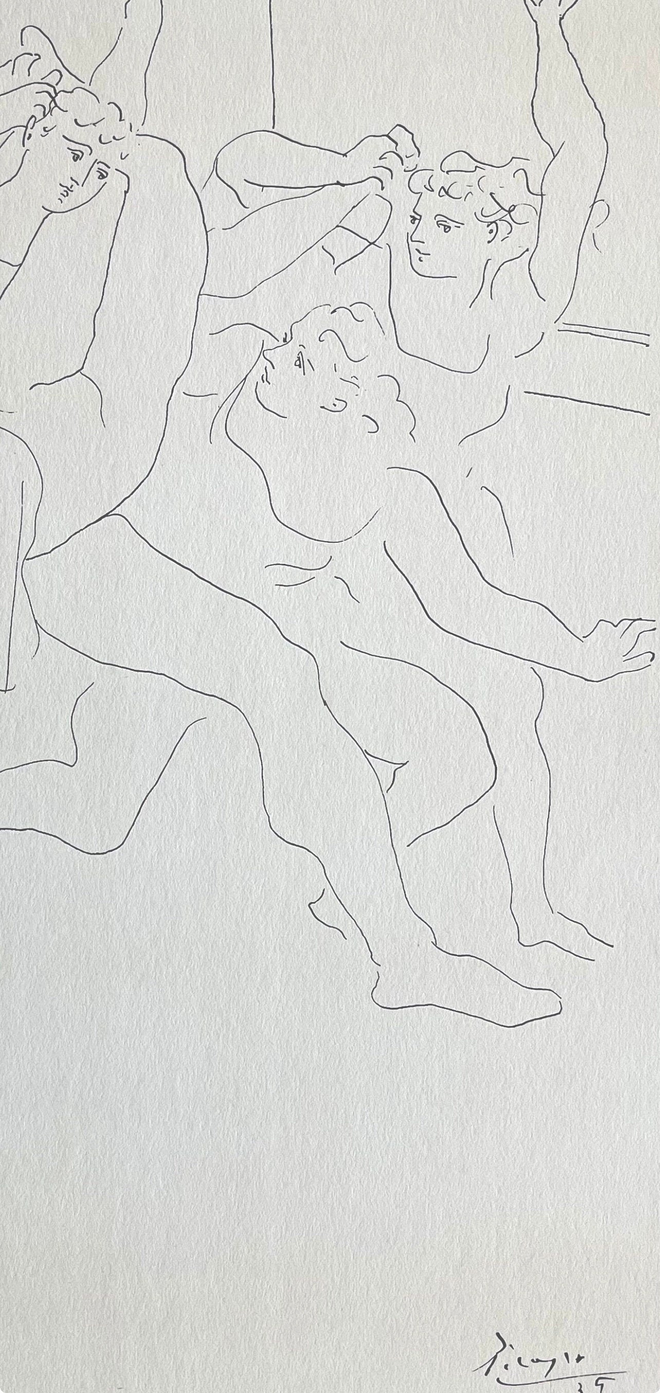 Pablo Picasso, Four Ballet Dancers (Orozco 95), Picasso: Fifteen Drawings, Limited Edition Lithograph